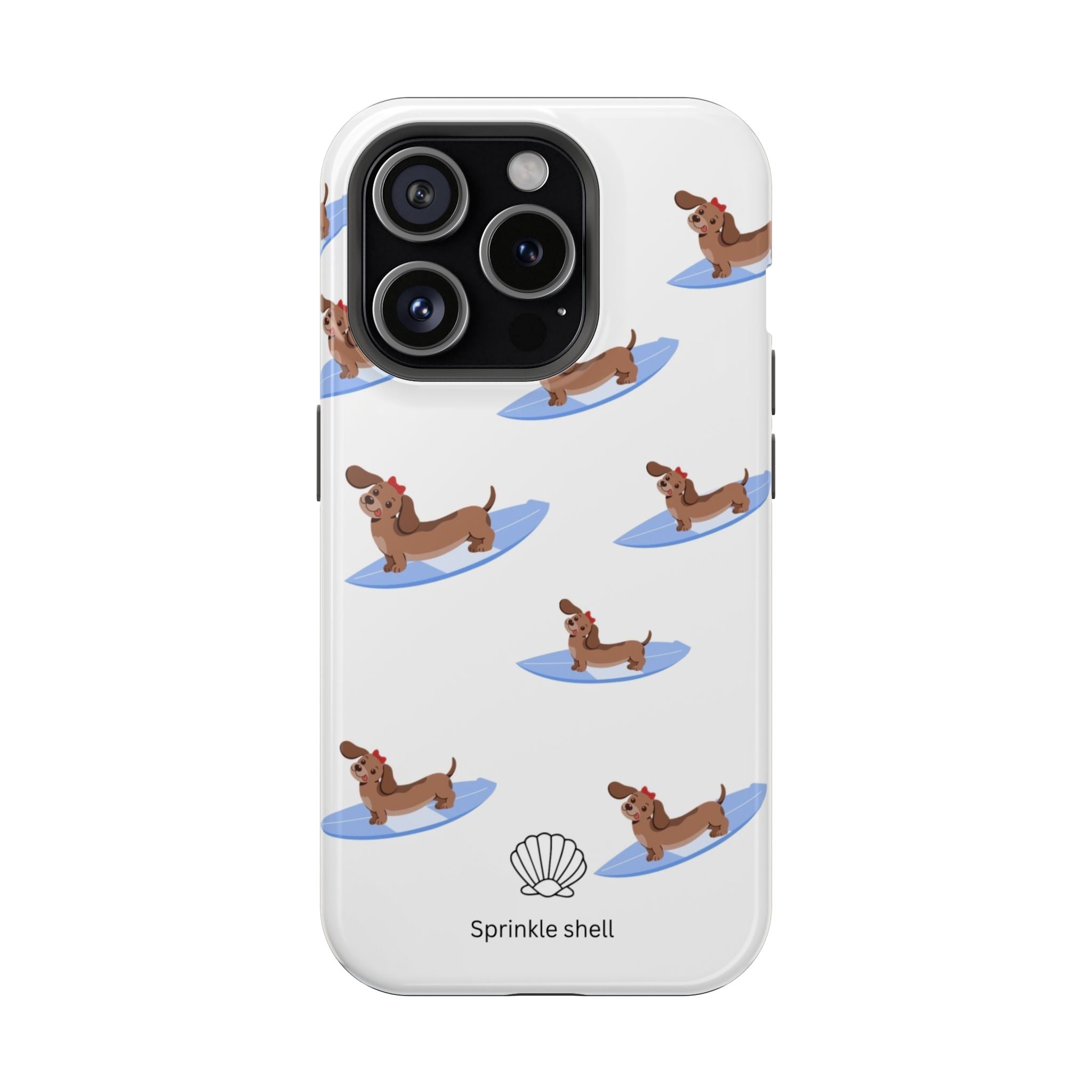 MagSafe surfing dachsund phone case