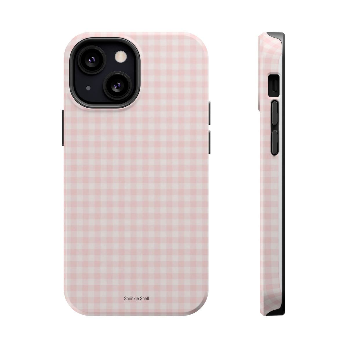 MagSafe light pink plaid case