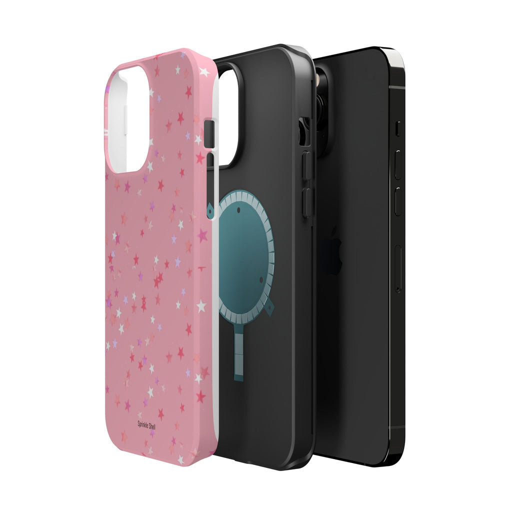 MagSafe pink multicolor stars case