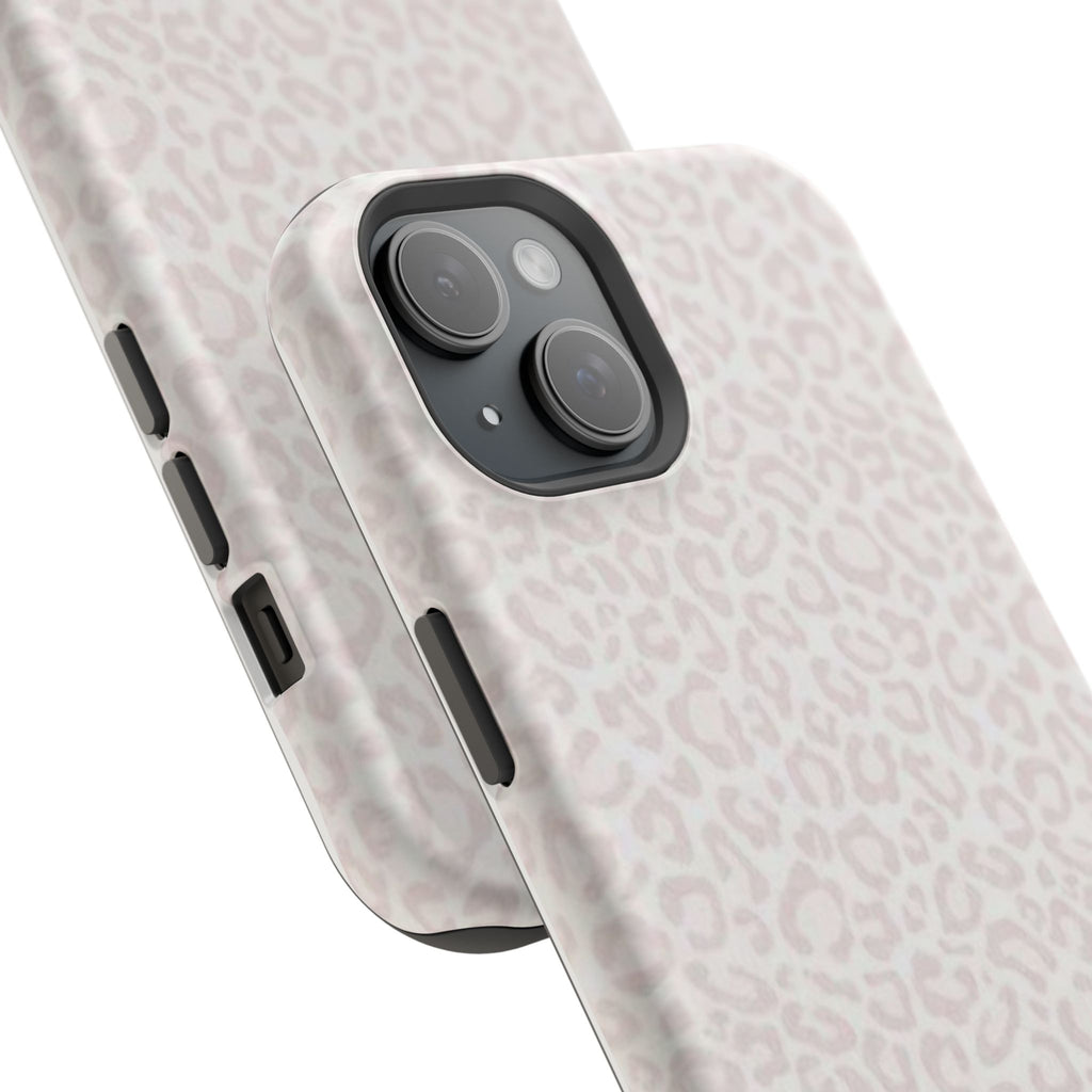 MagSafe white cheetah print case