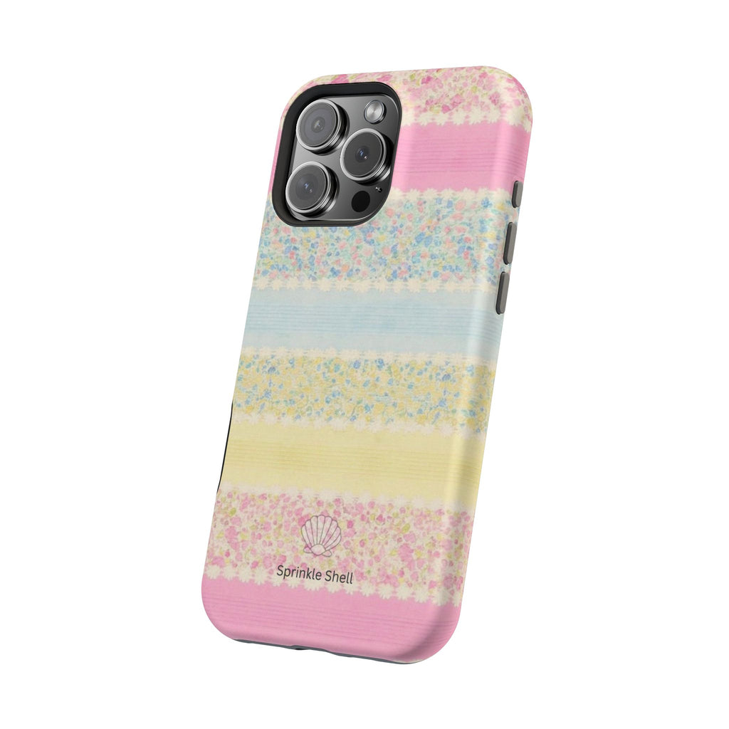 MagSafe pastel floral striped case