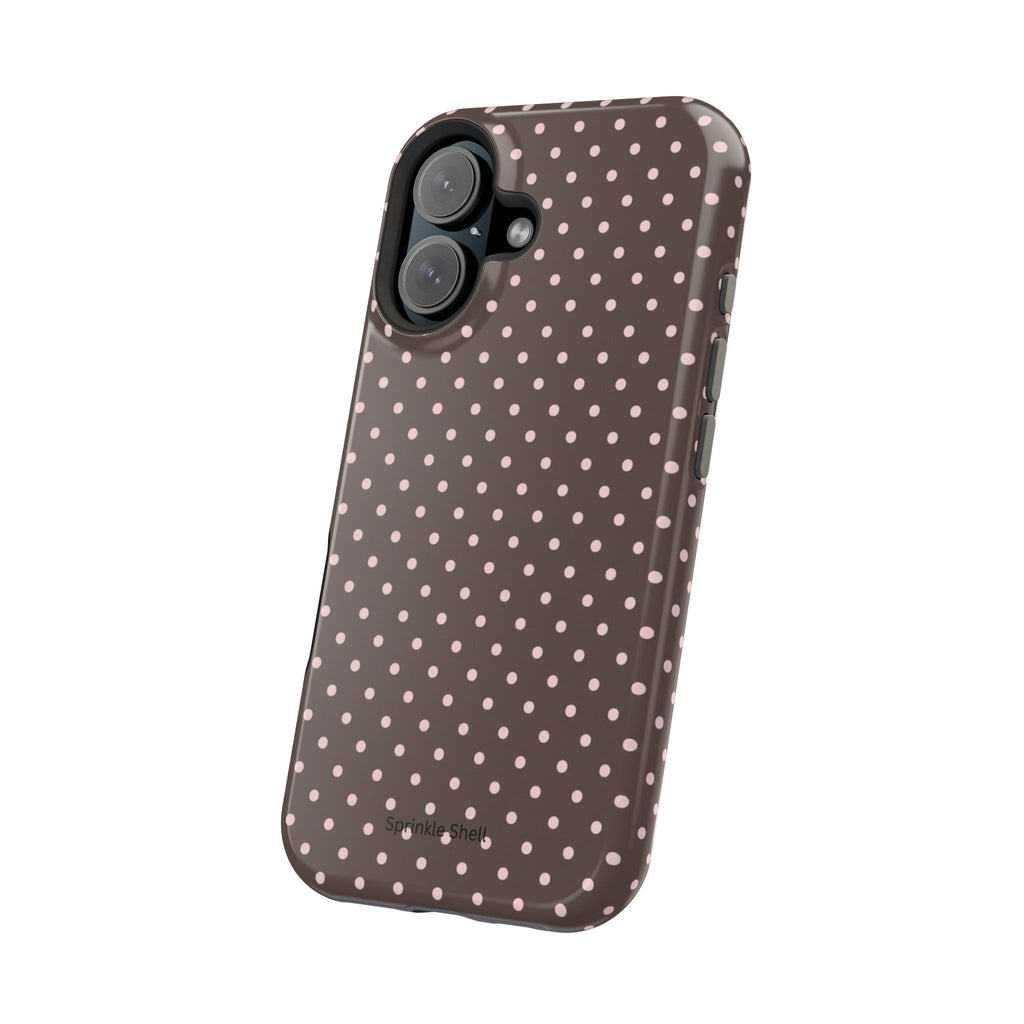 MagSafe Brown And Pink Polkadot Iphone Case