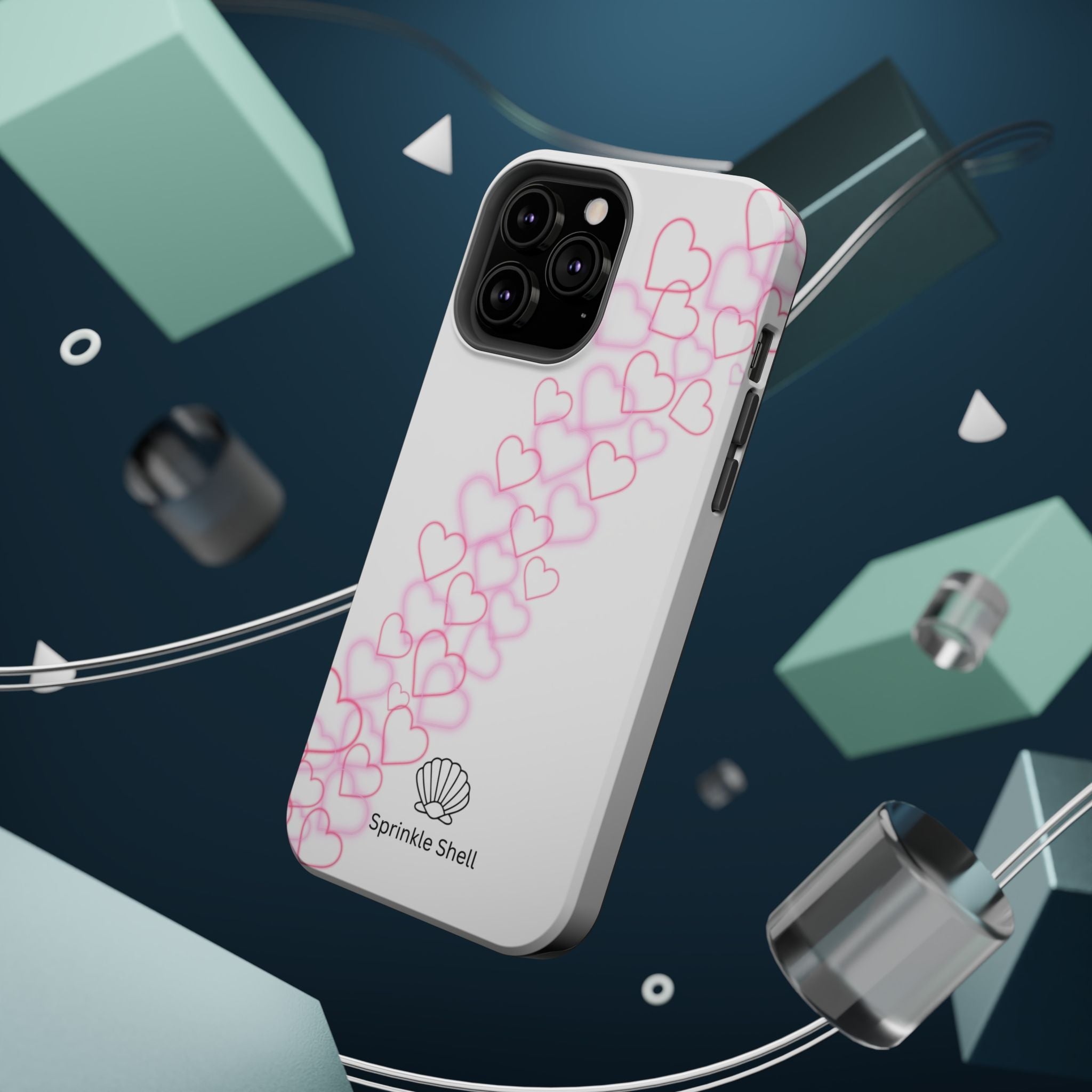 MagSafe pink hearts phone case
