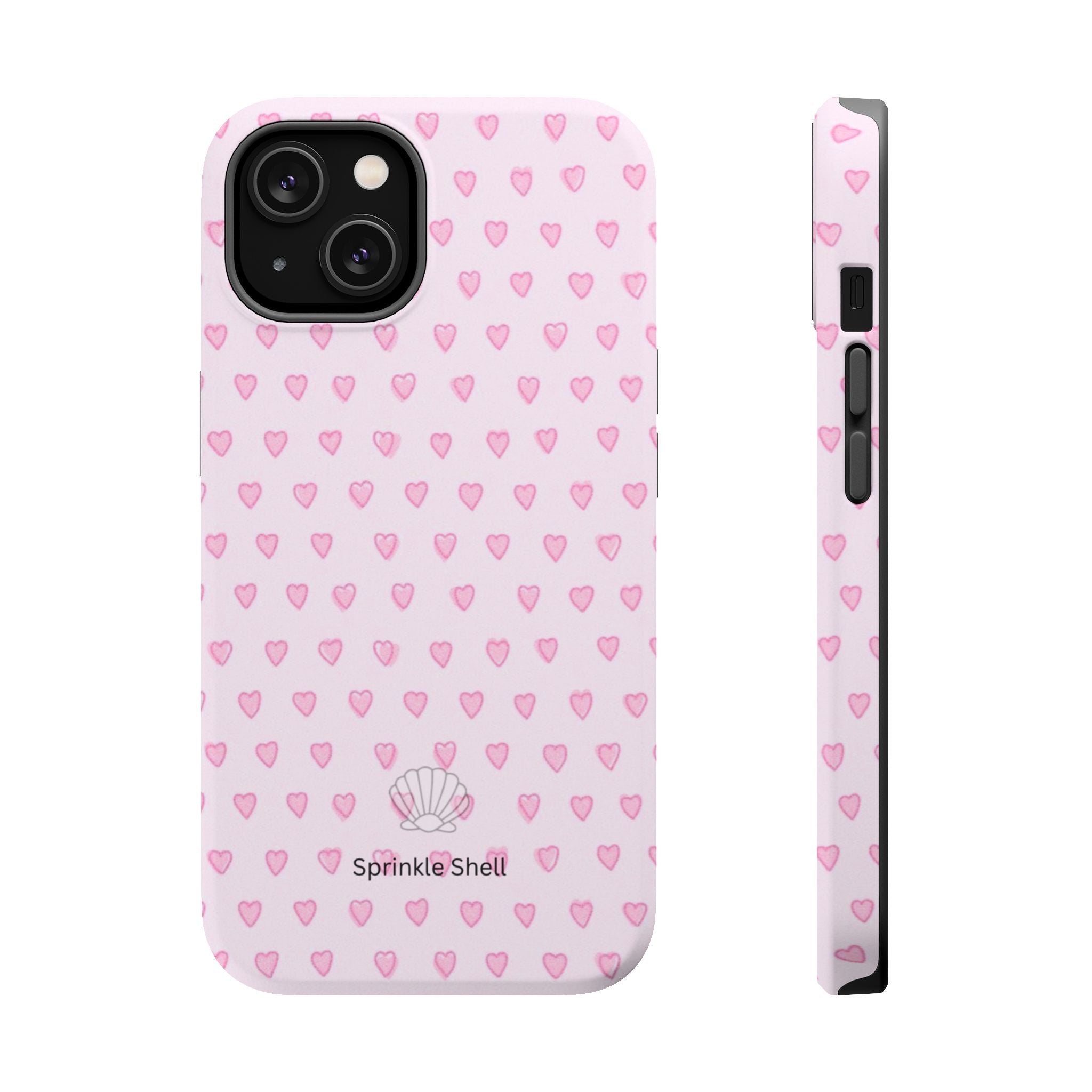 MagSafe pink hearts case