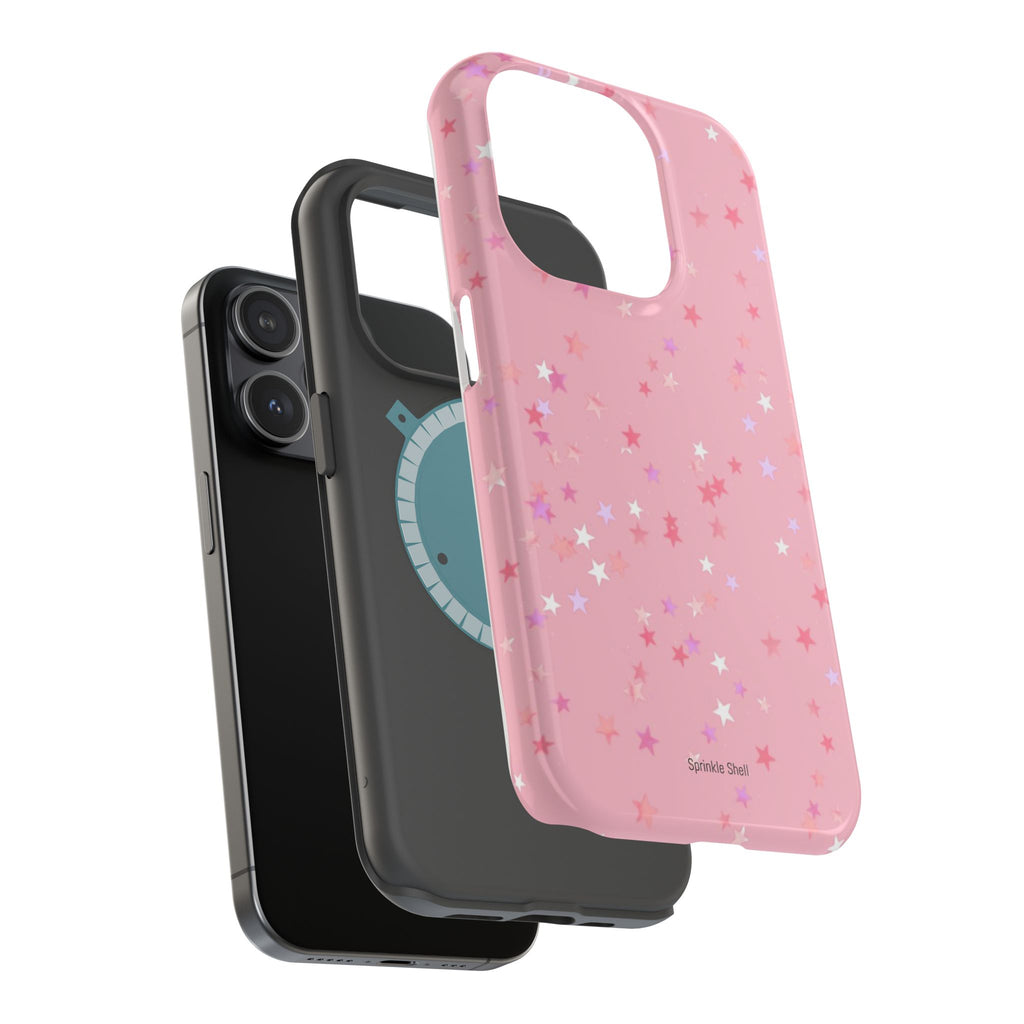 MagSafe pink multicolor stars case