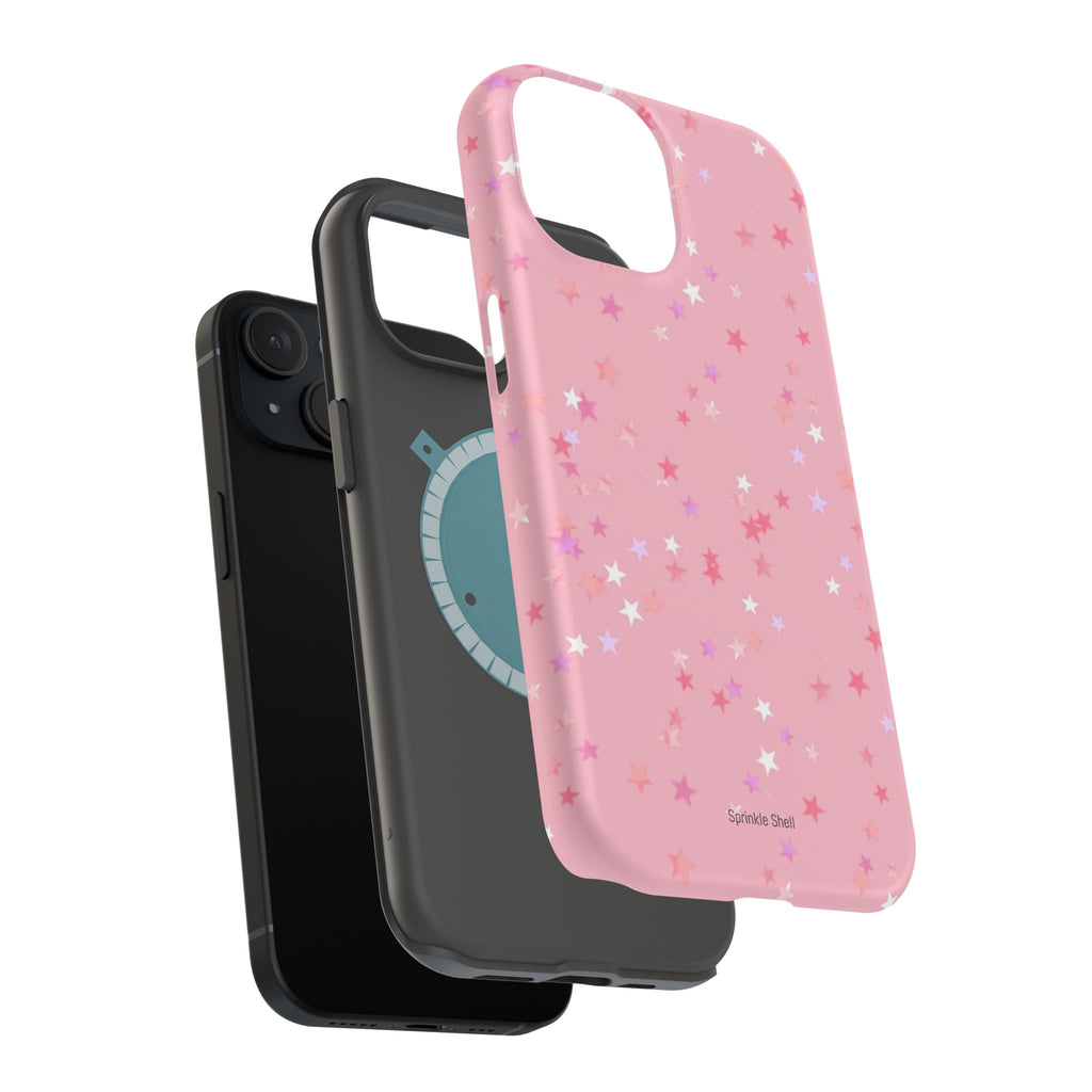 MagSafe pink multicolor stars case