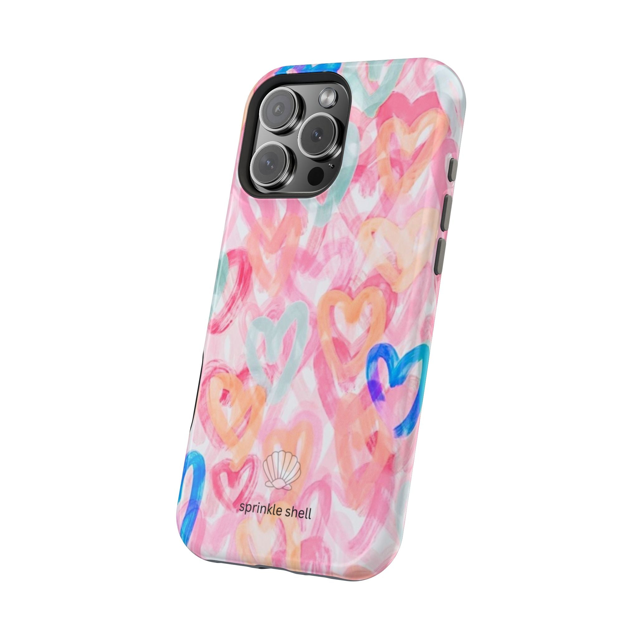 MagSafe rainbow hearts case