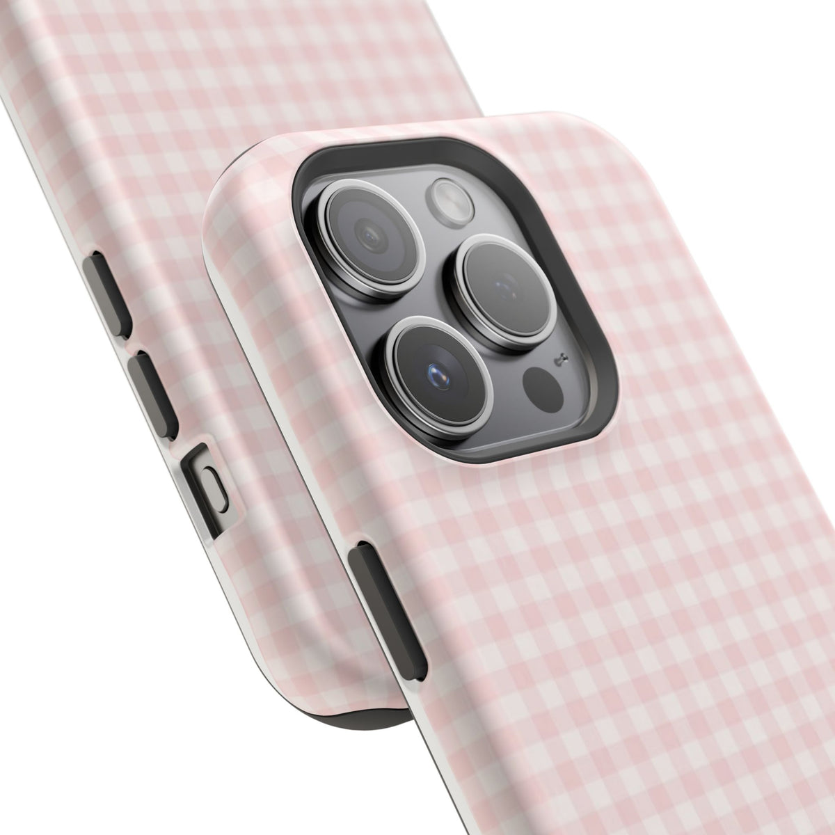 MagSafe light pink plaid case