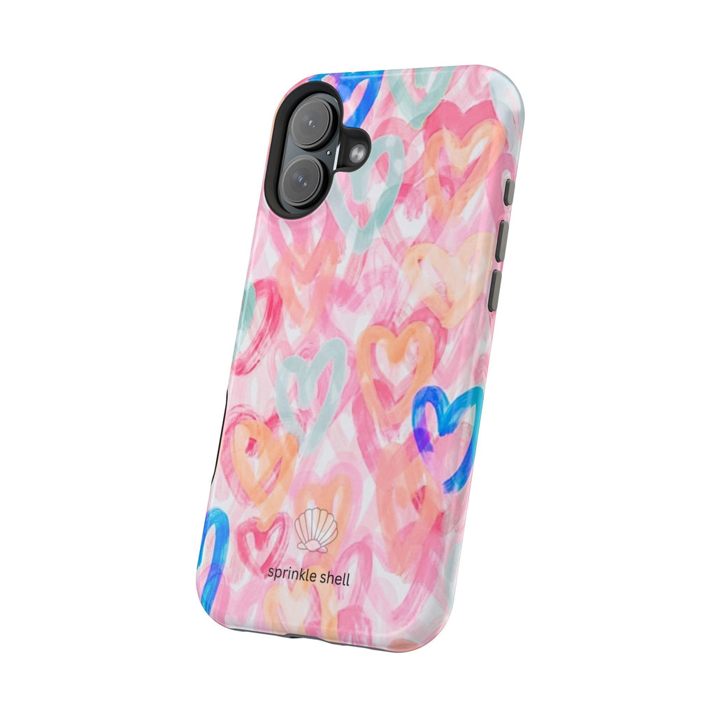 MagSafe rainbow hearts case