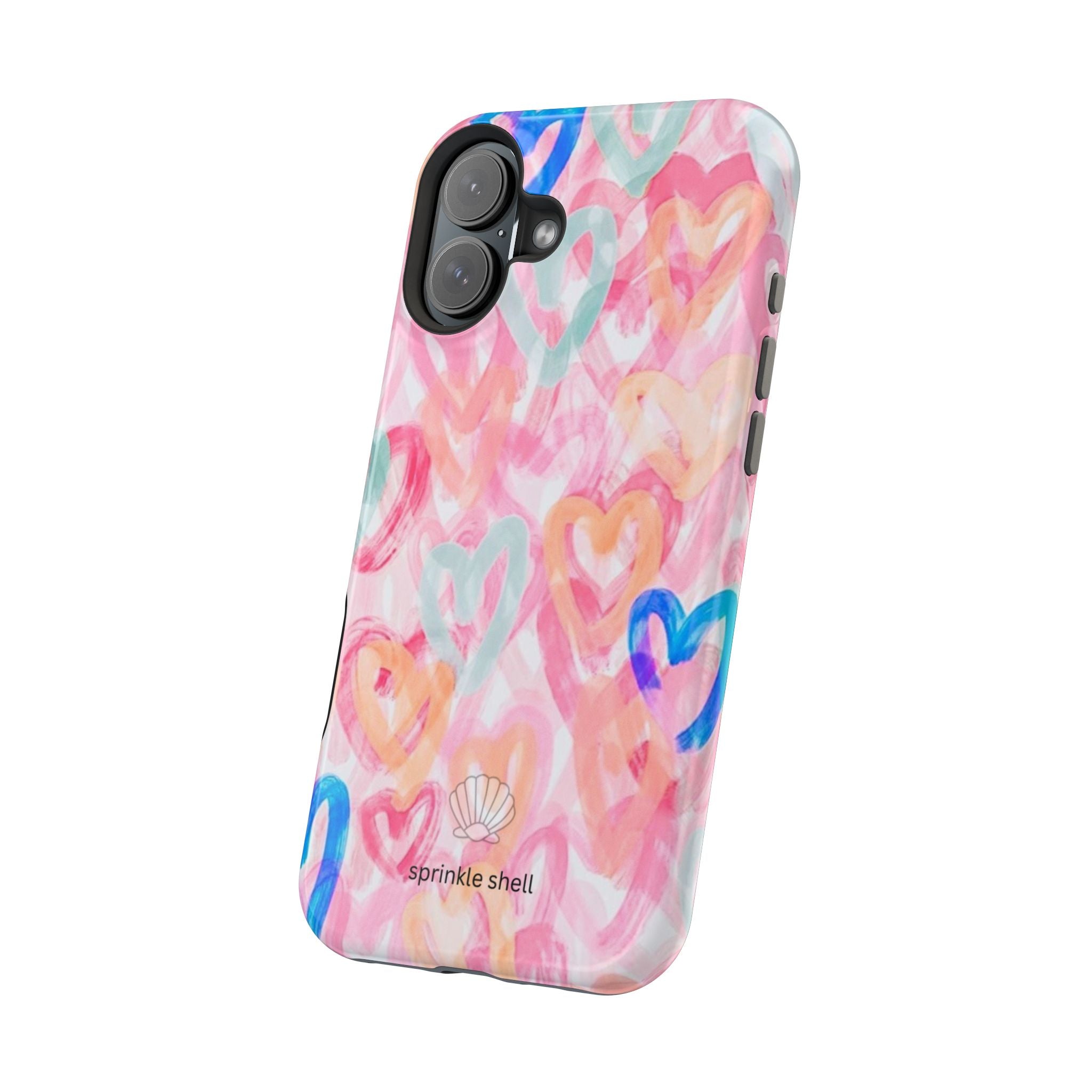 MagSafe rainbow hearts case