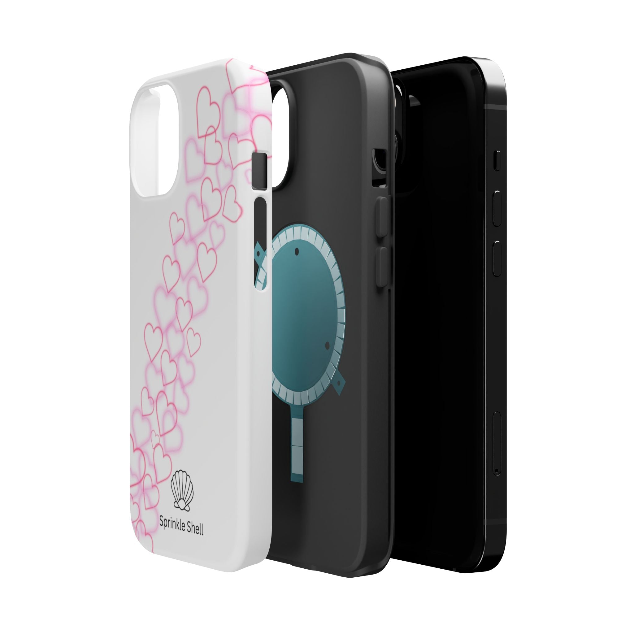 MagSafe pink hearts phone case