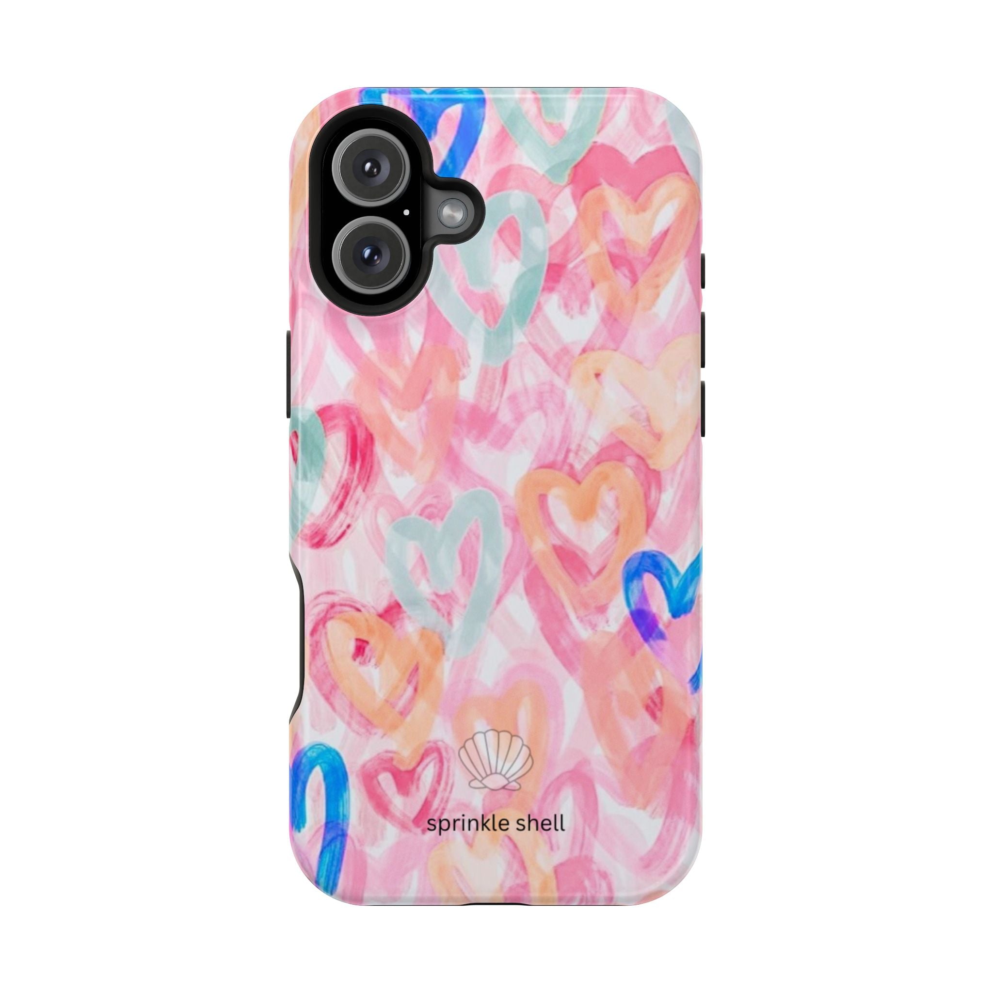 MagSafe rainbow hearts case