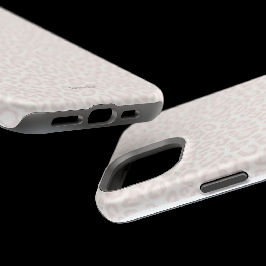 MagSafe white cheetah print case