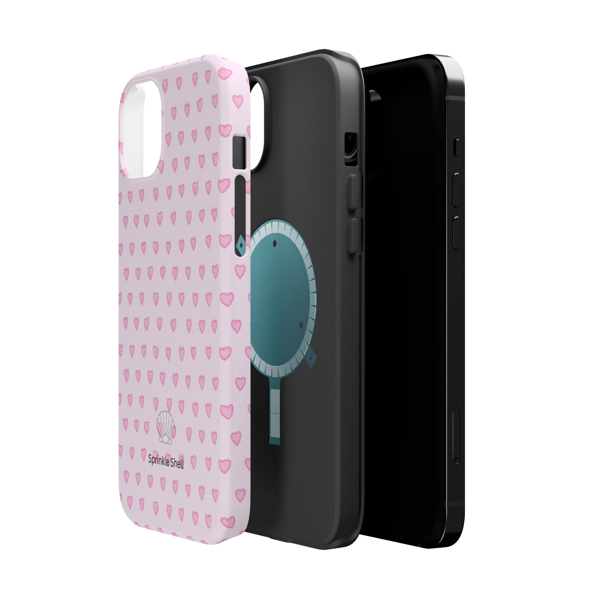 MagSafe pink hearts case