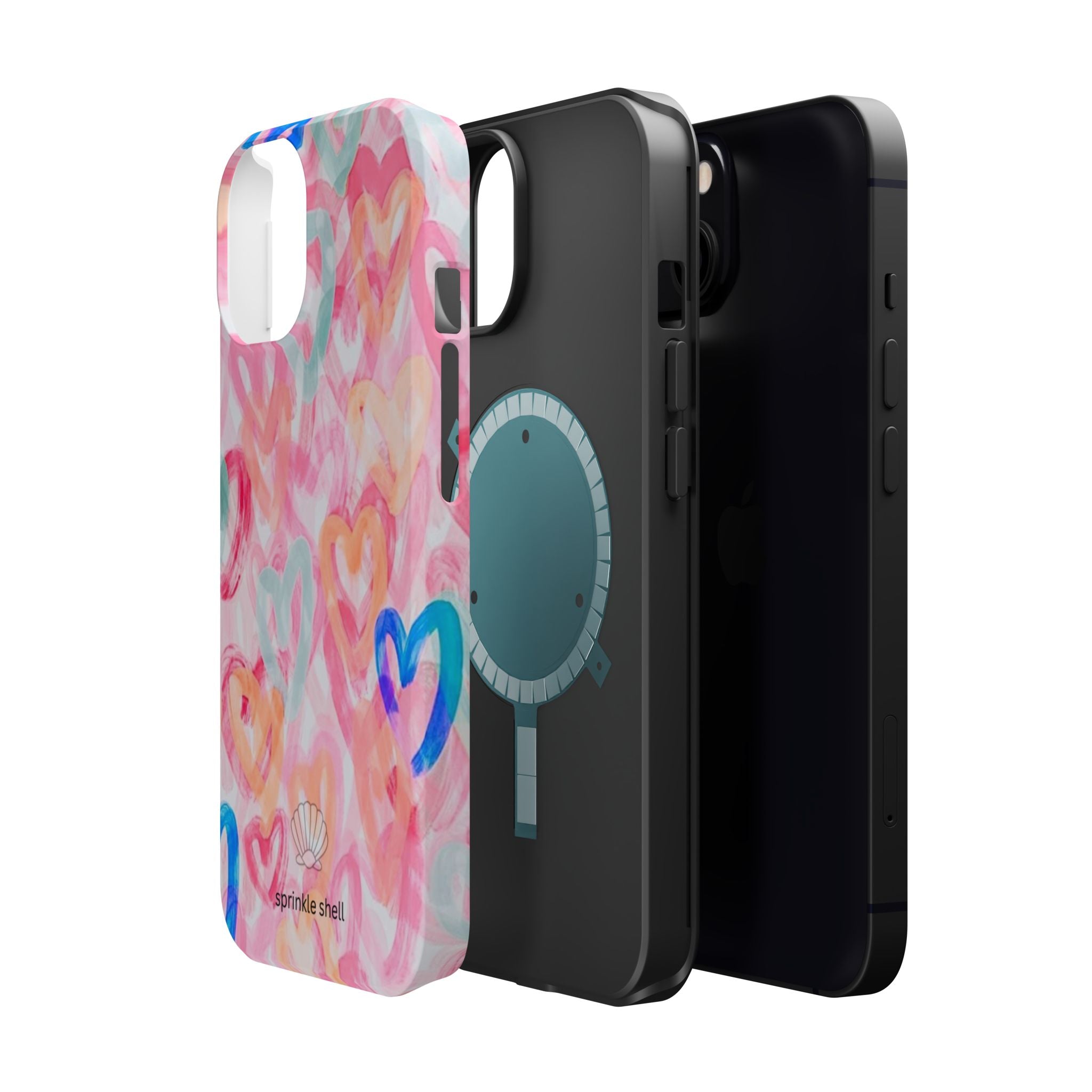 MagSafe rainbow hearts case