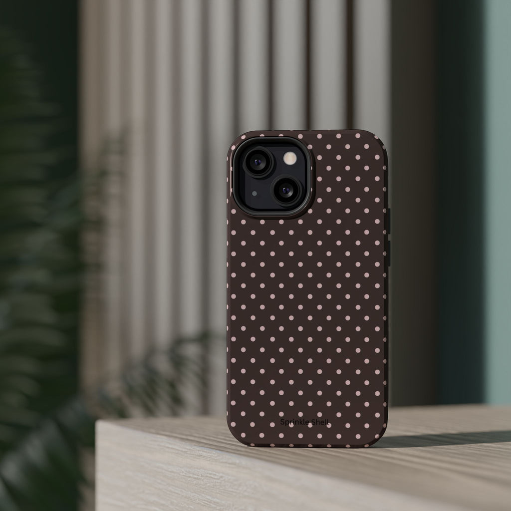MagSafe Brown And Pink Polkadot Iphone Case