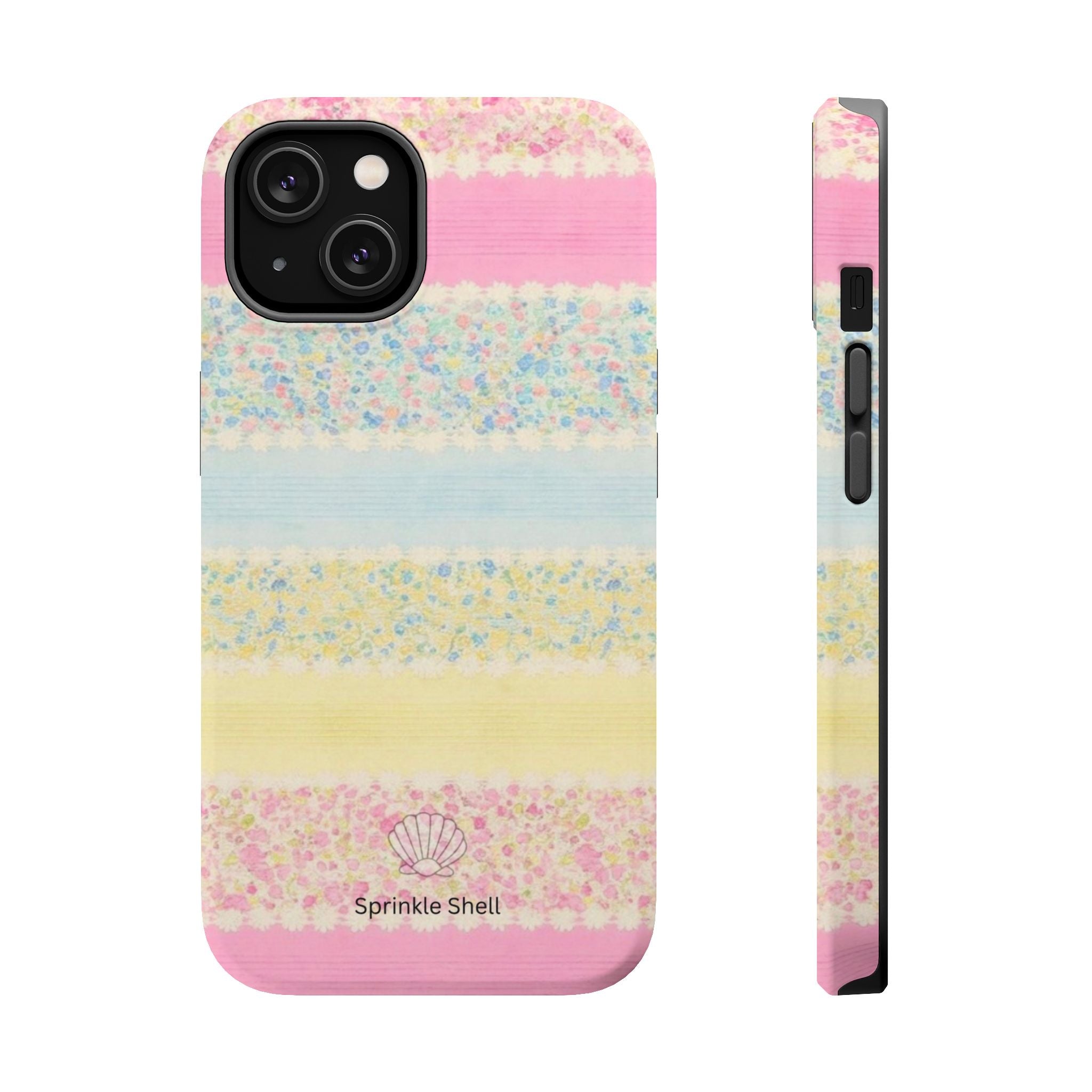MagSafe pastel floral striped case