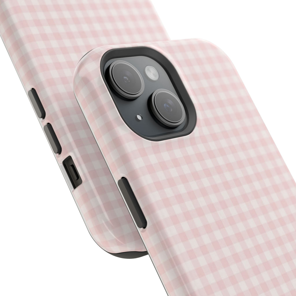MagSafe light pink plaid case