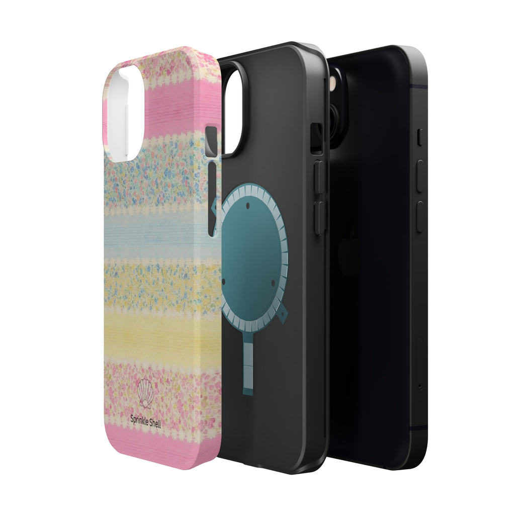 MagSafe pastel floral striped case