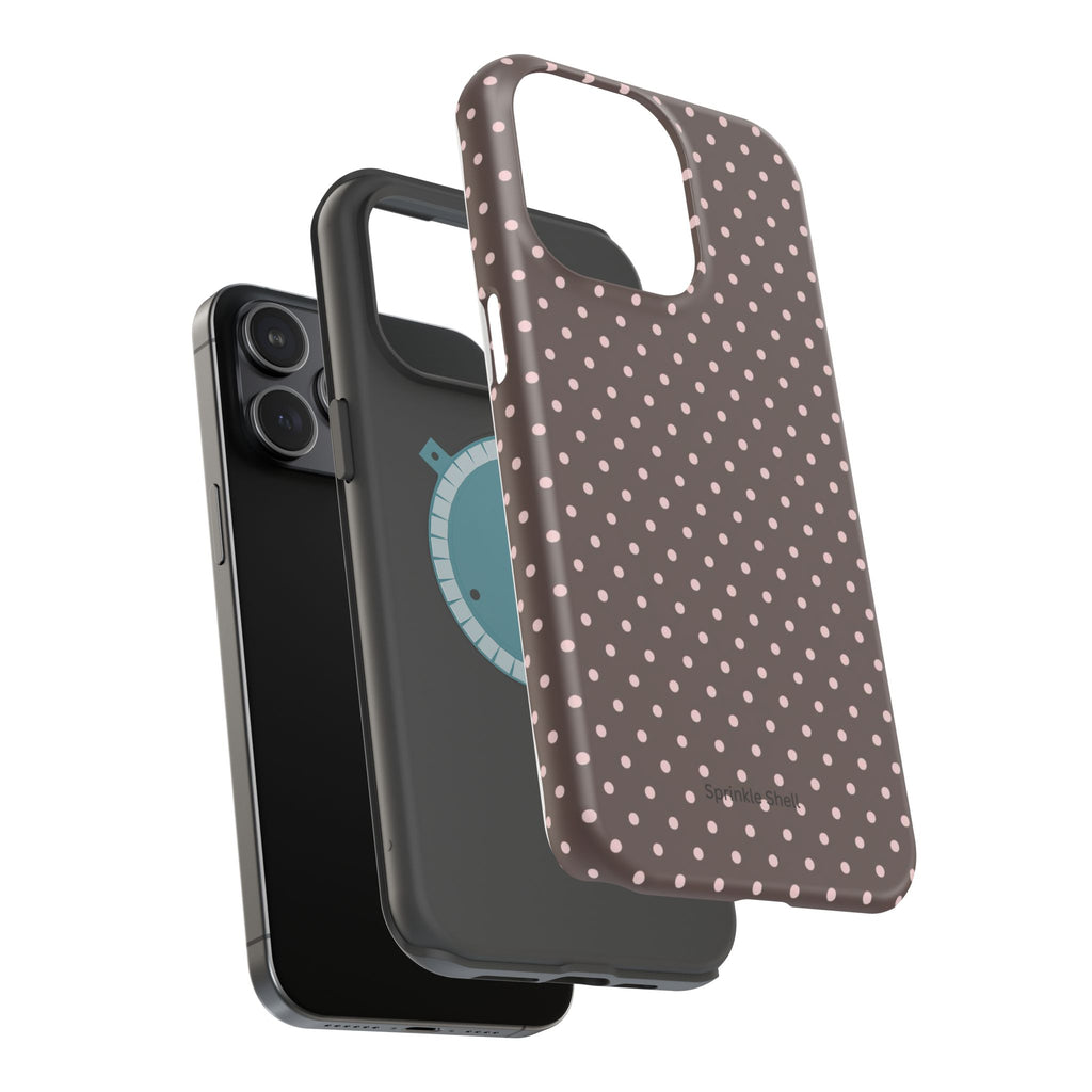 MagSafe Brown And Pink Polkadot Iphone Case