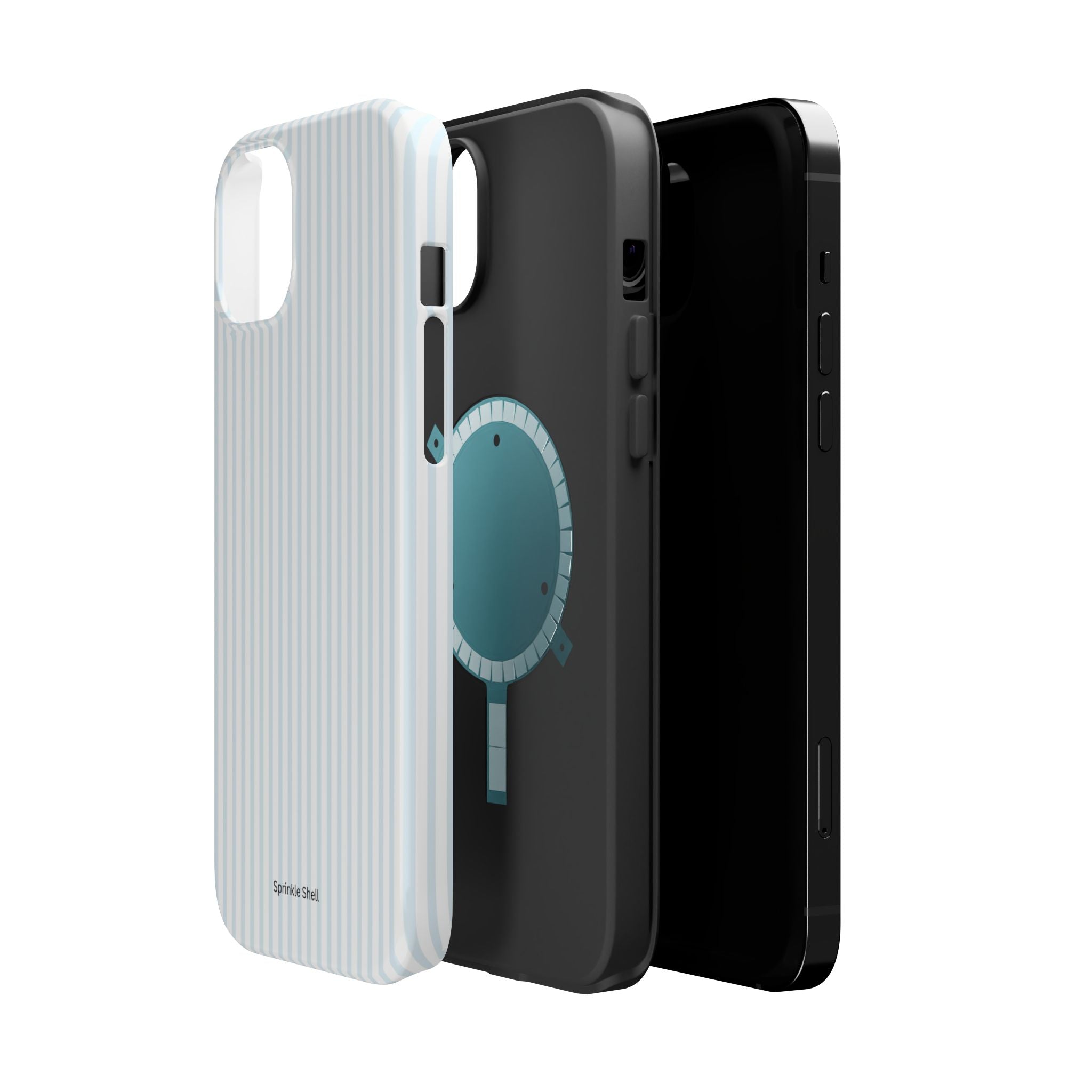 MagSafe light blue stripes iphone case