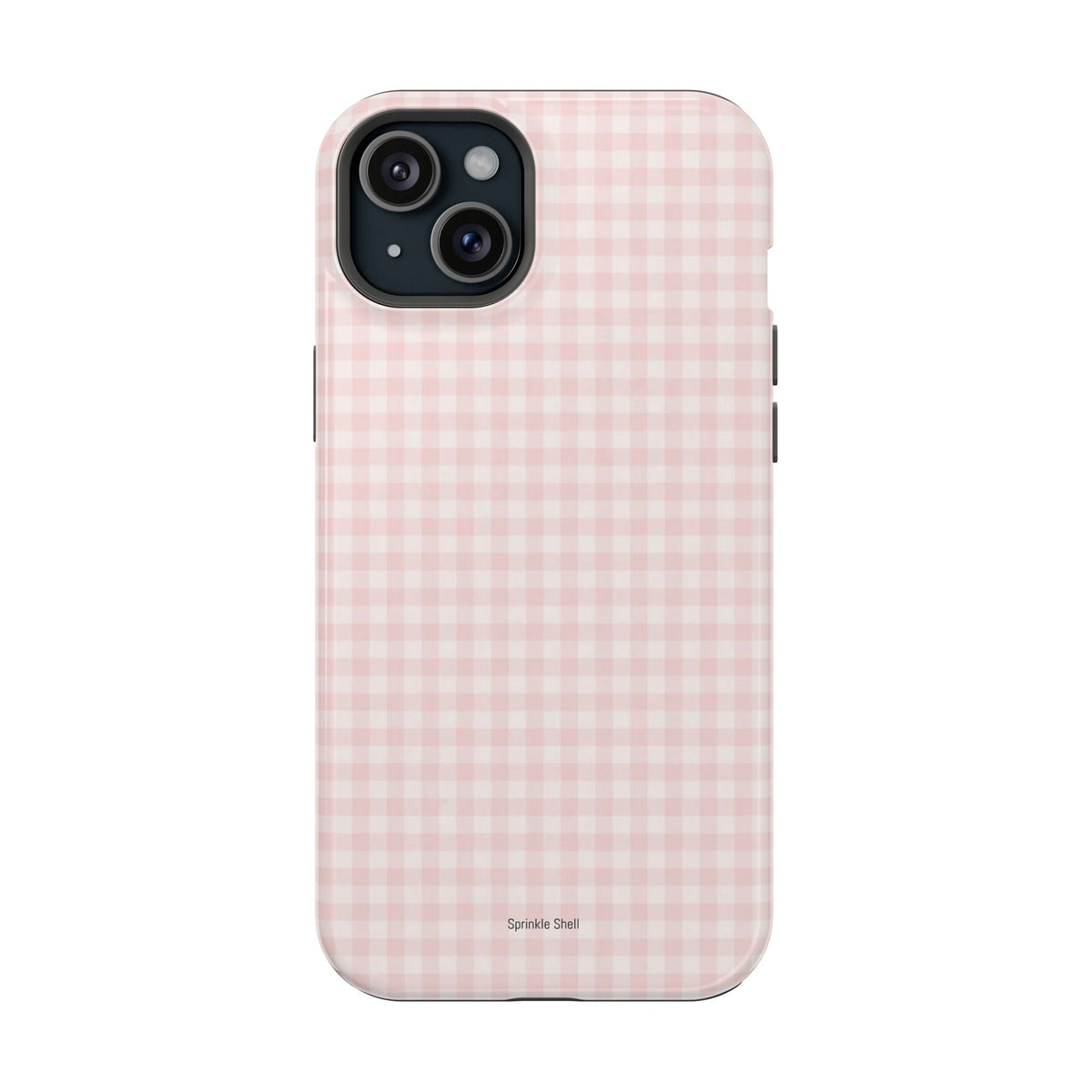 MagSafe light pink plaid case