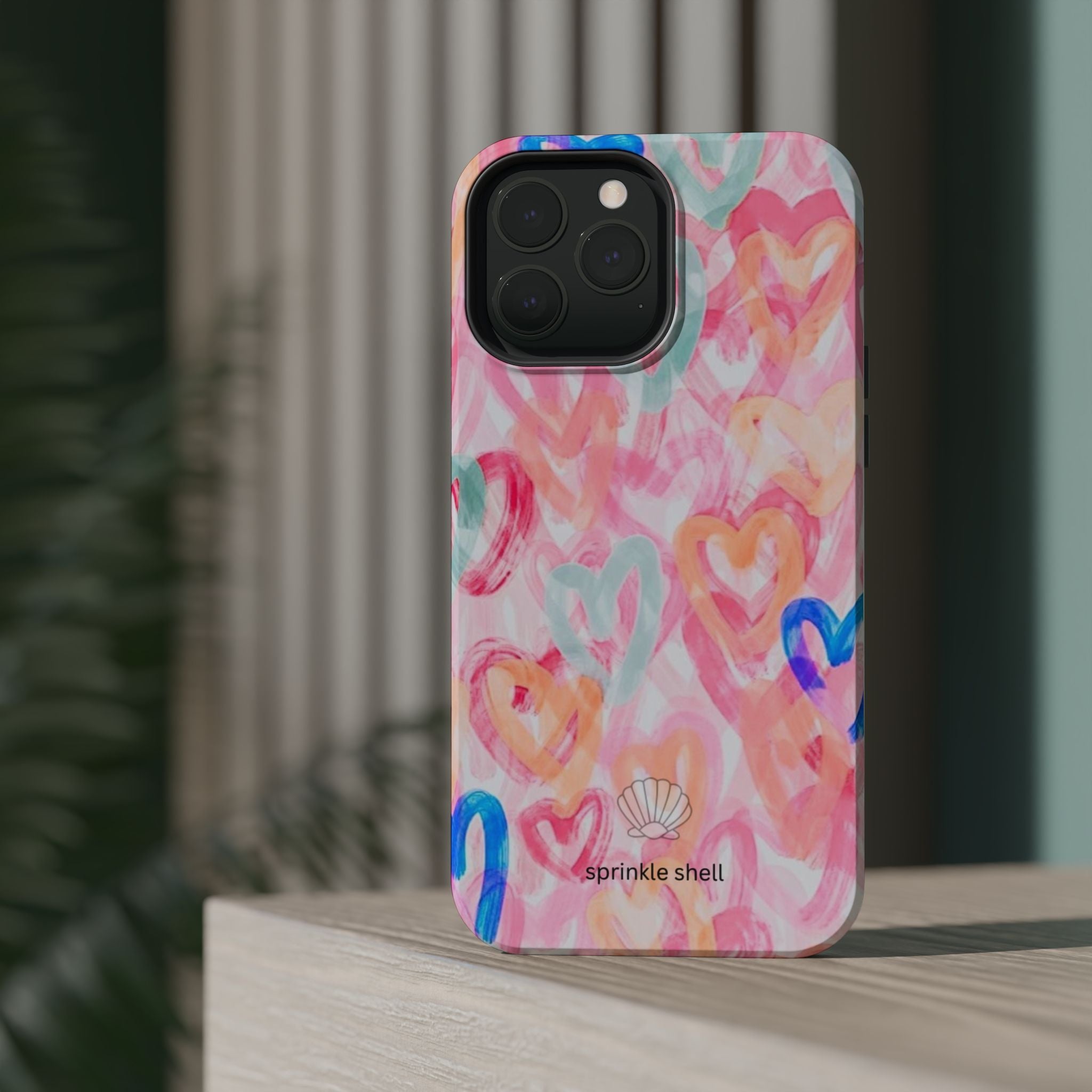 MagSafe rainbow hearts case
