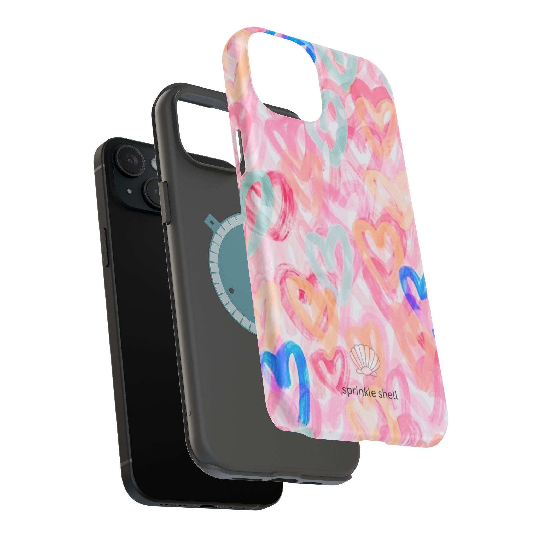 MagSafe rainbow hearts case