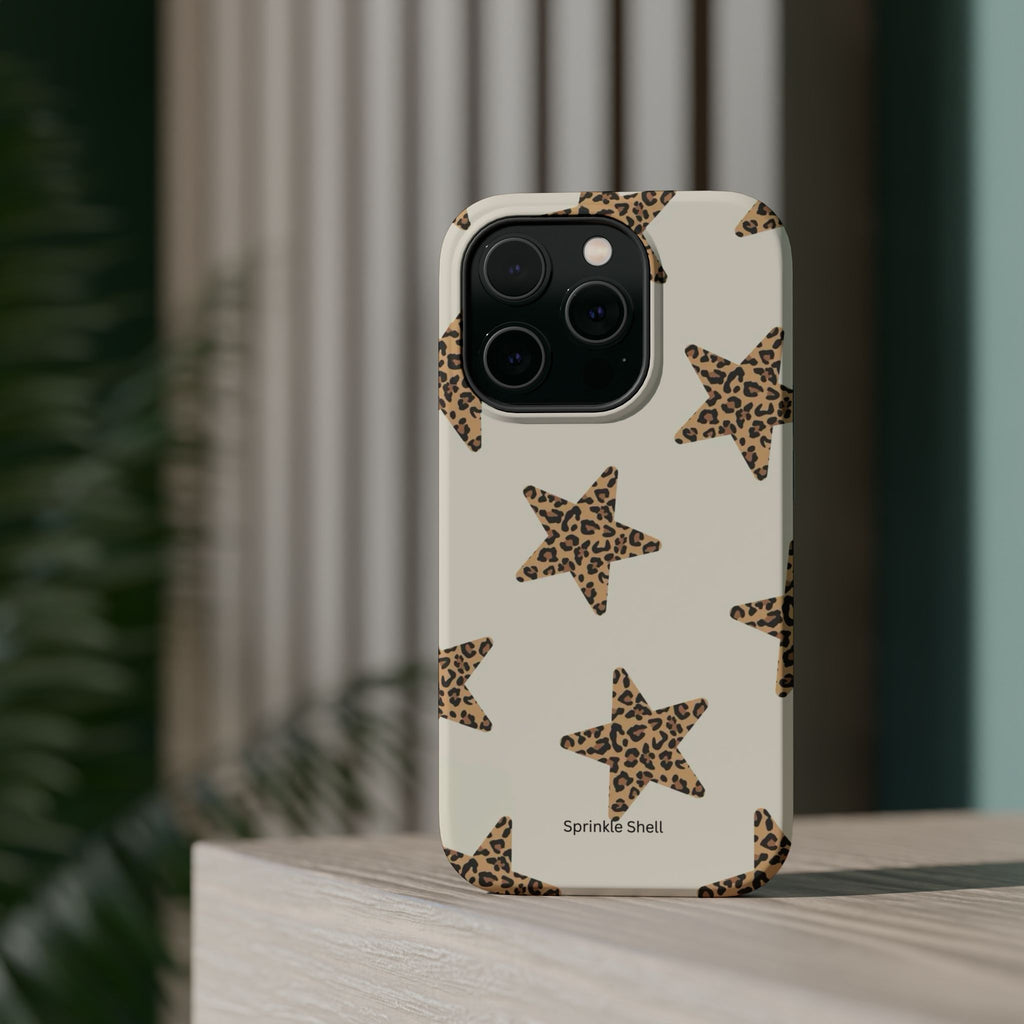 MagSafe Cheetah Print Stars iPhone Case
