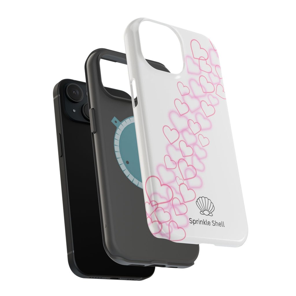 MagSafe pink hearts phone case