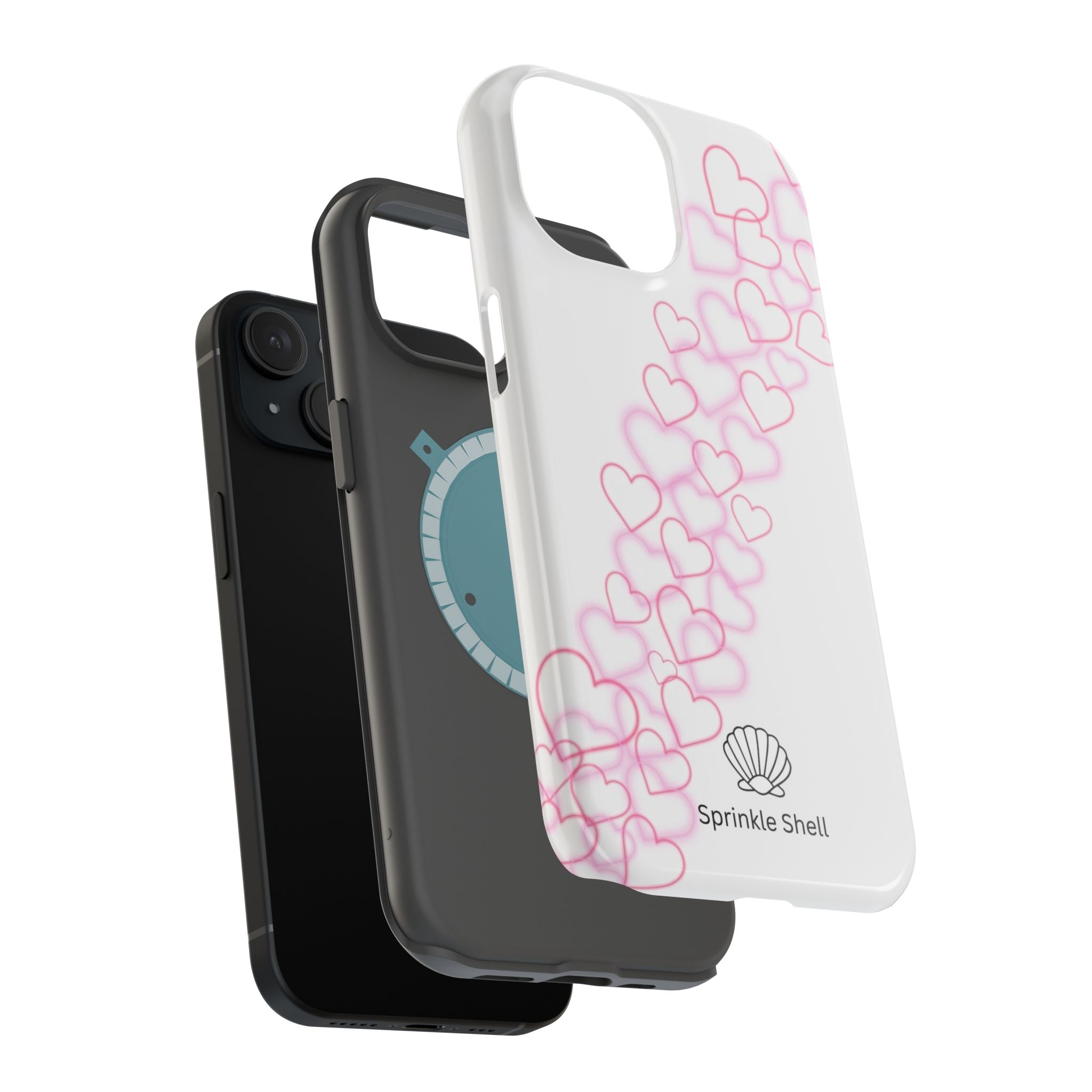 MagSafe pink hearts phone case
