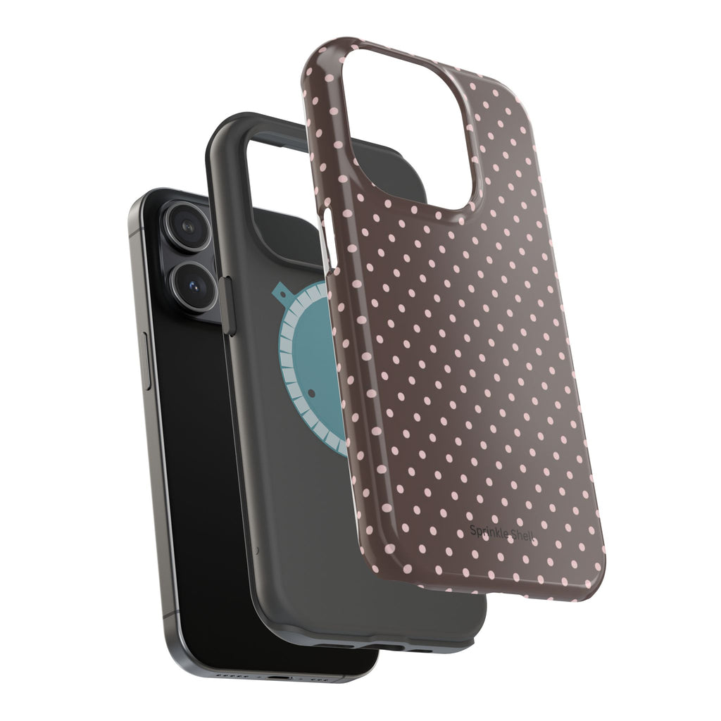 MagSafe Brown And Pink Polkadot Iphone Case
