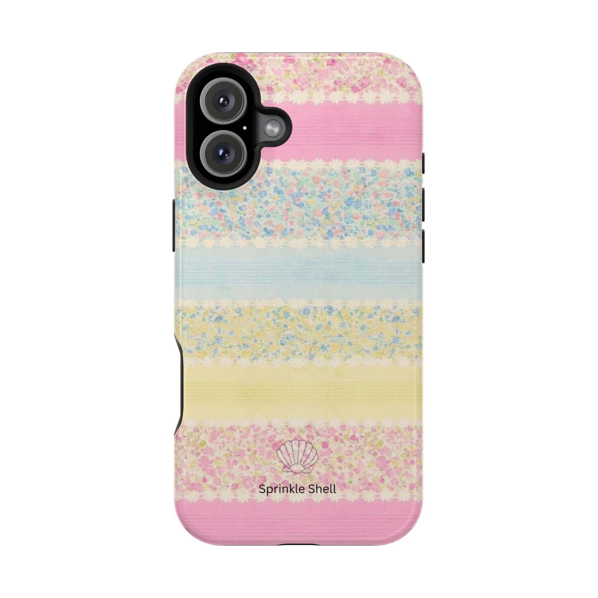 MagSafe pastel floral striped case