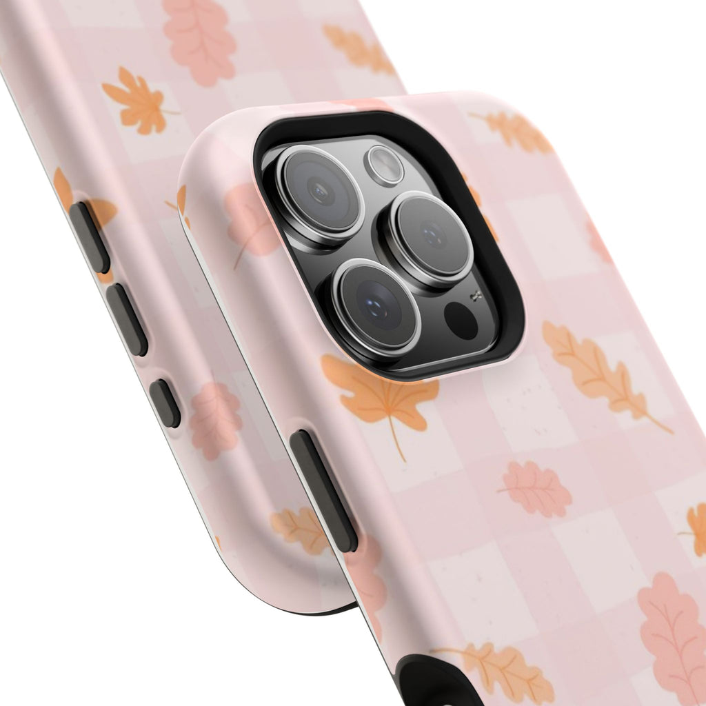 MagSafe pink plaid fall case