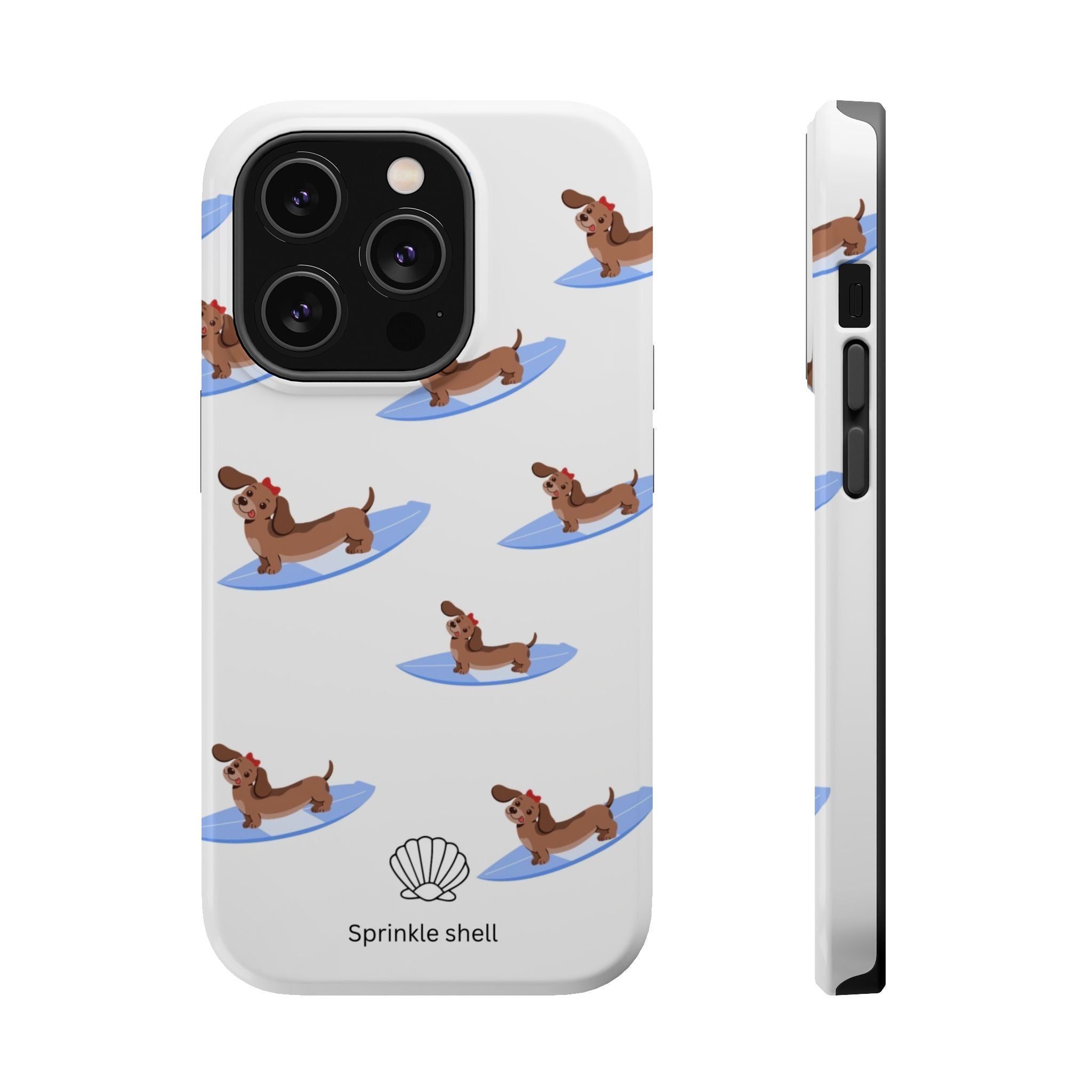 MagSafe surfing dachsund phone case