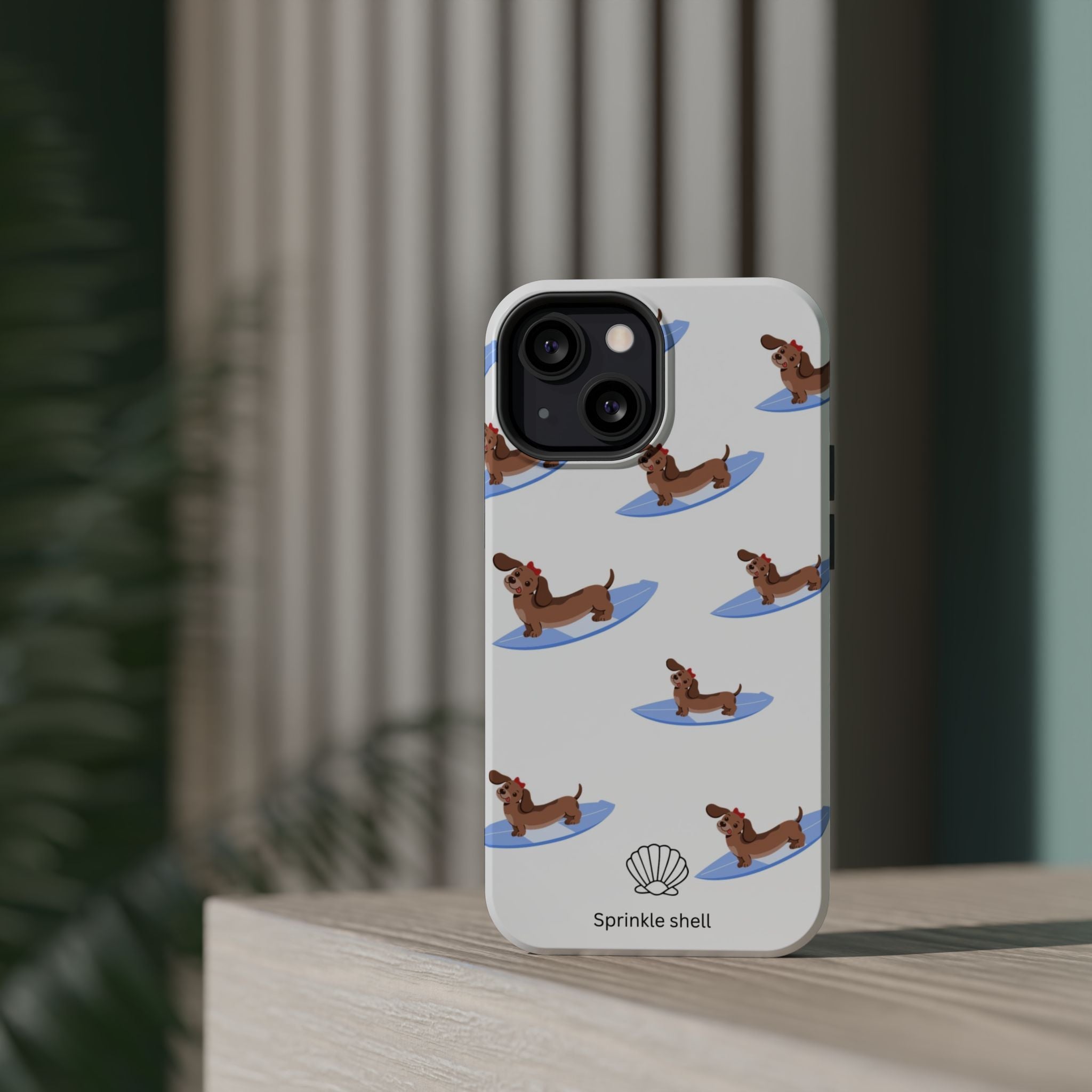 MagSafe surfing dachsund phone case