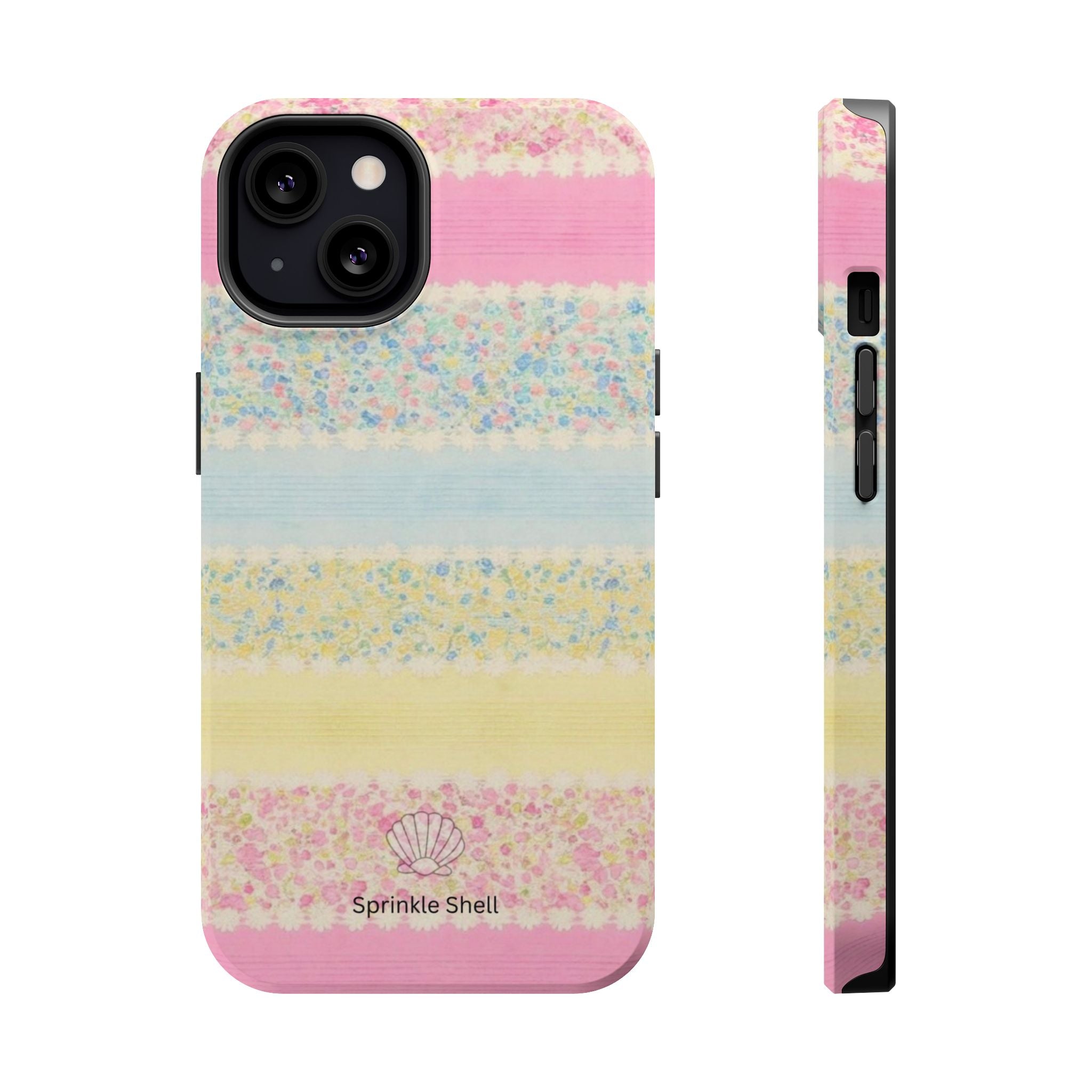 MagSafe pastel floral striped case