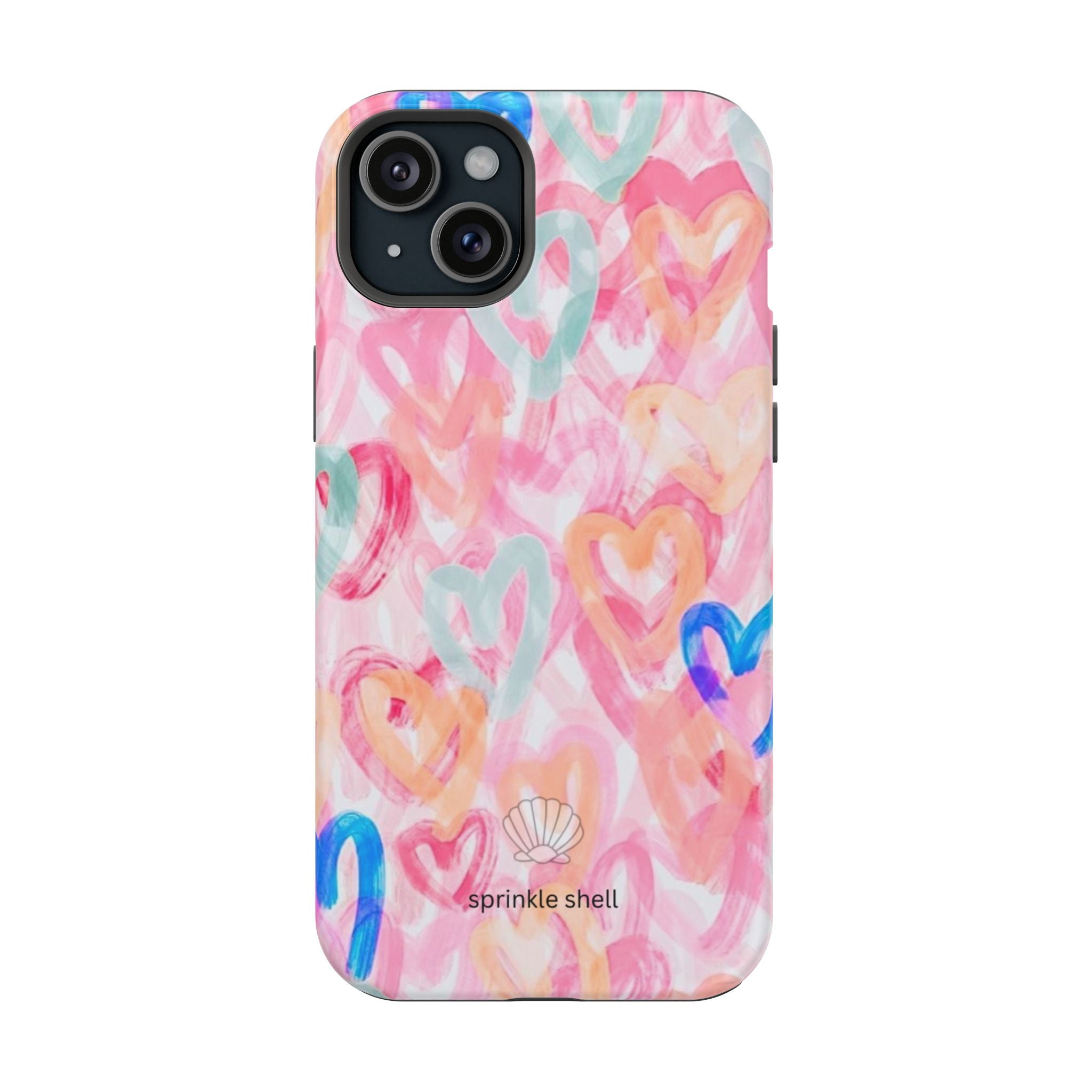 MagSafe rainbow hearts case