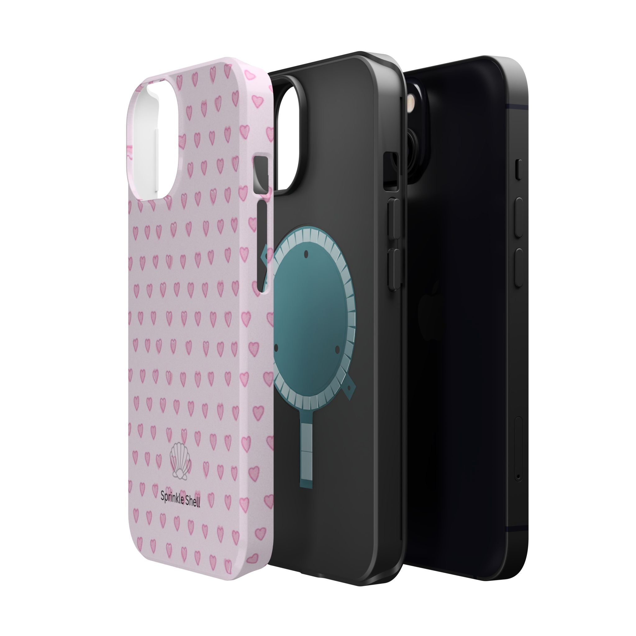 MagSafe pink hearts case