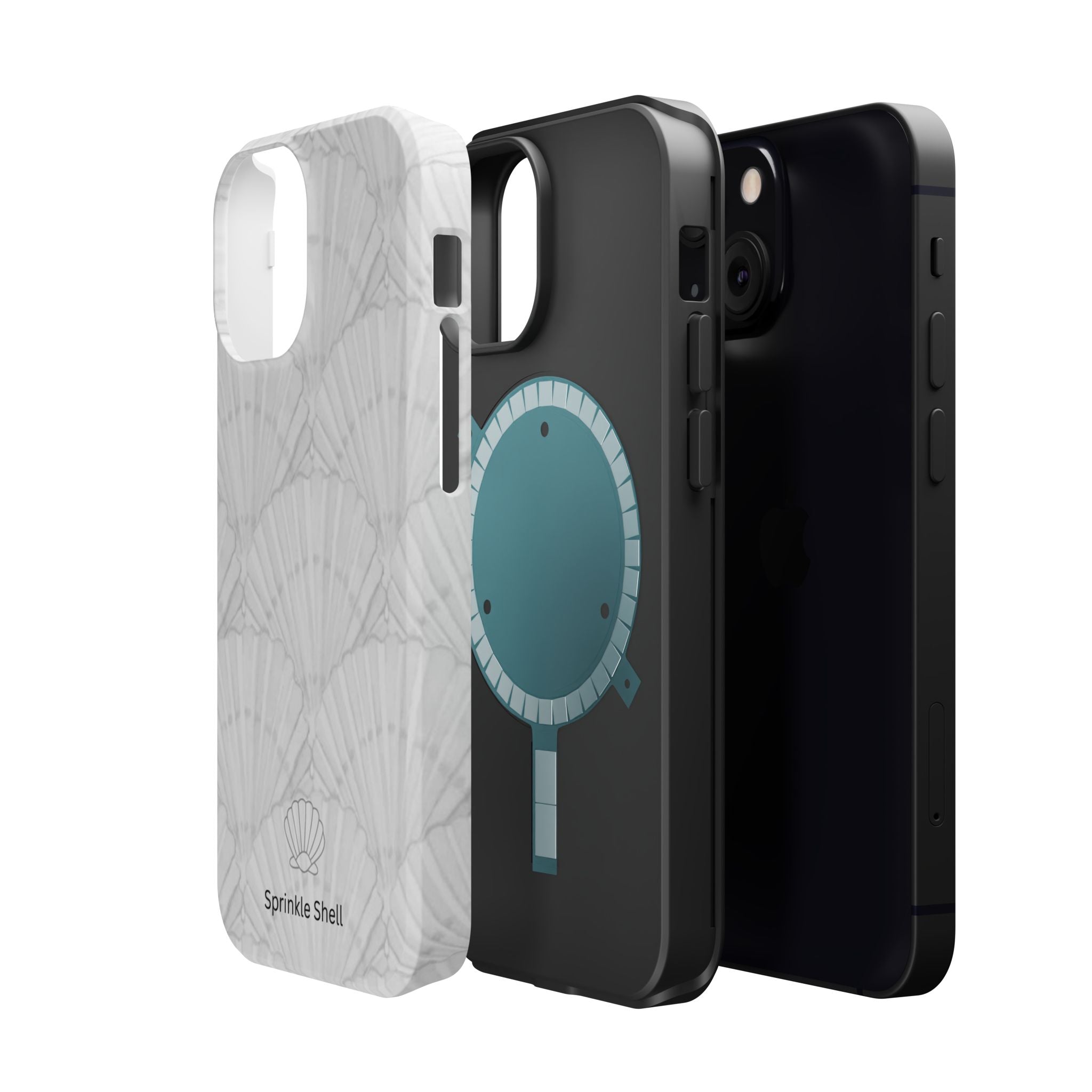 Shell-Pattern Magnetic Impact Phone Case — Protective Modular iPhone Cover