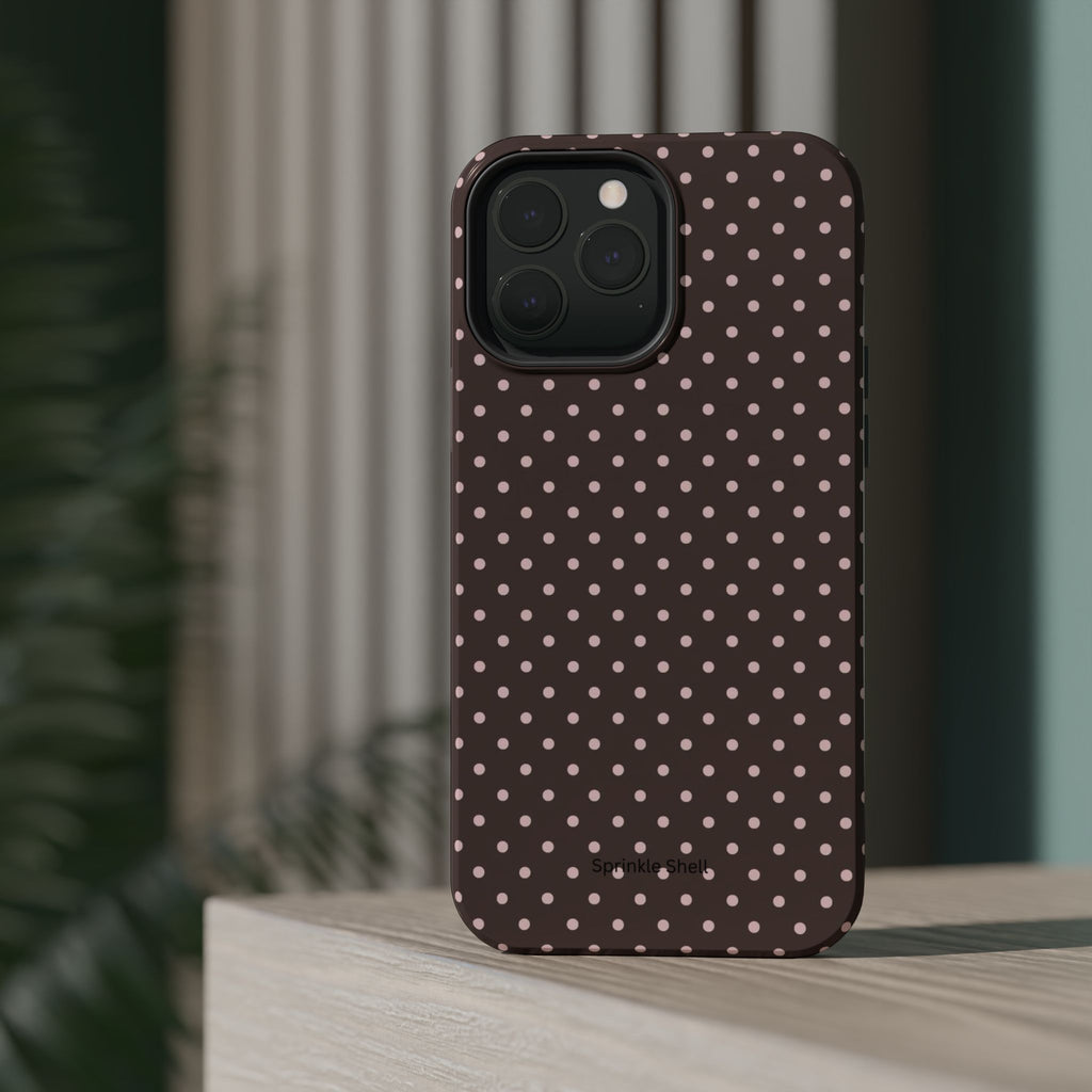 MagSafe Brown And Pink Polkadot Iphone Case
