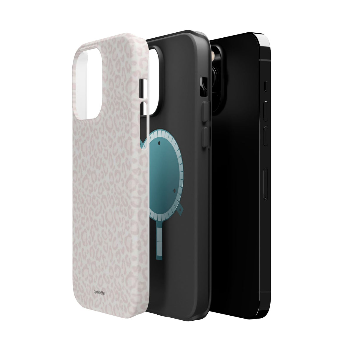 MagSafe white cheetah print case