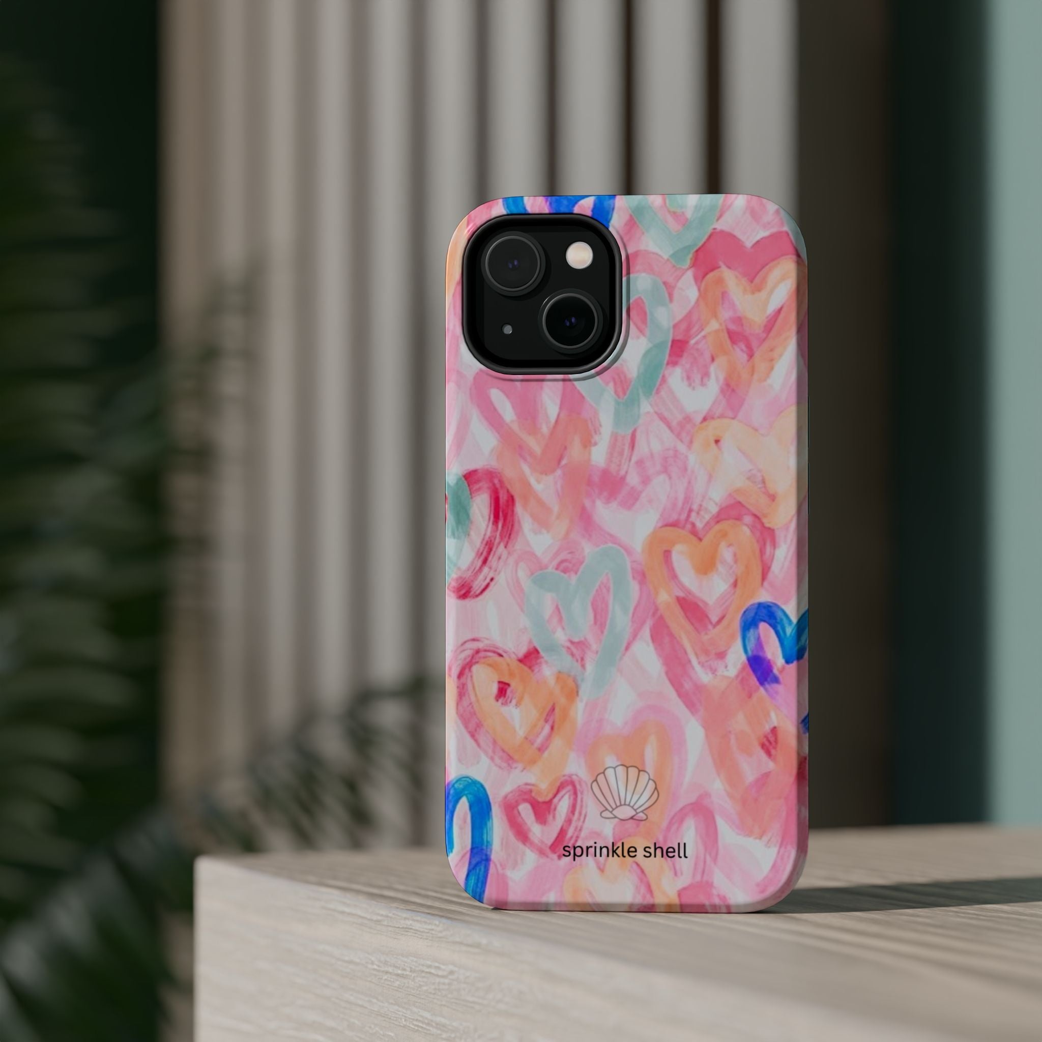 MagSafe rainbow hearts case