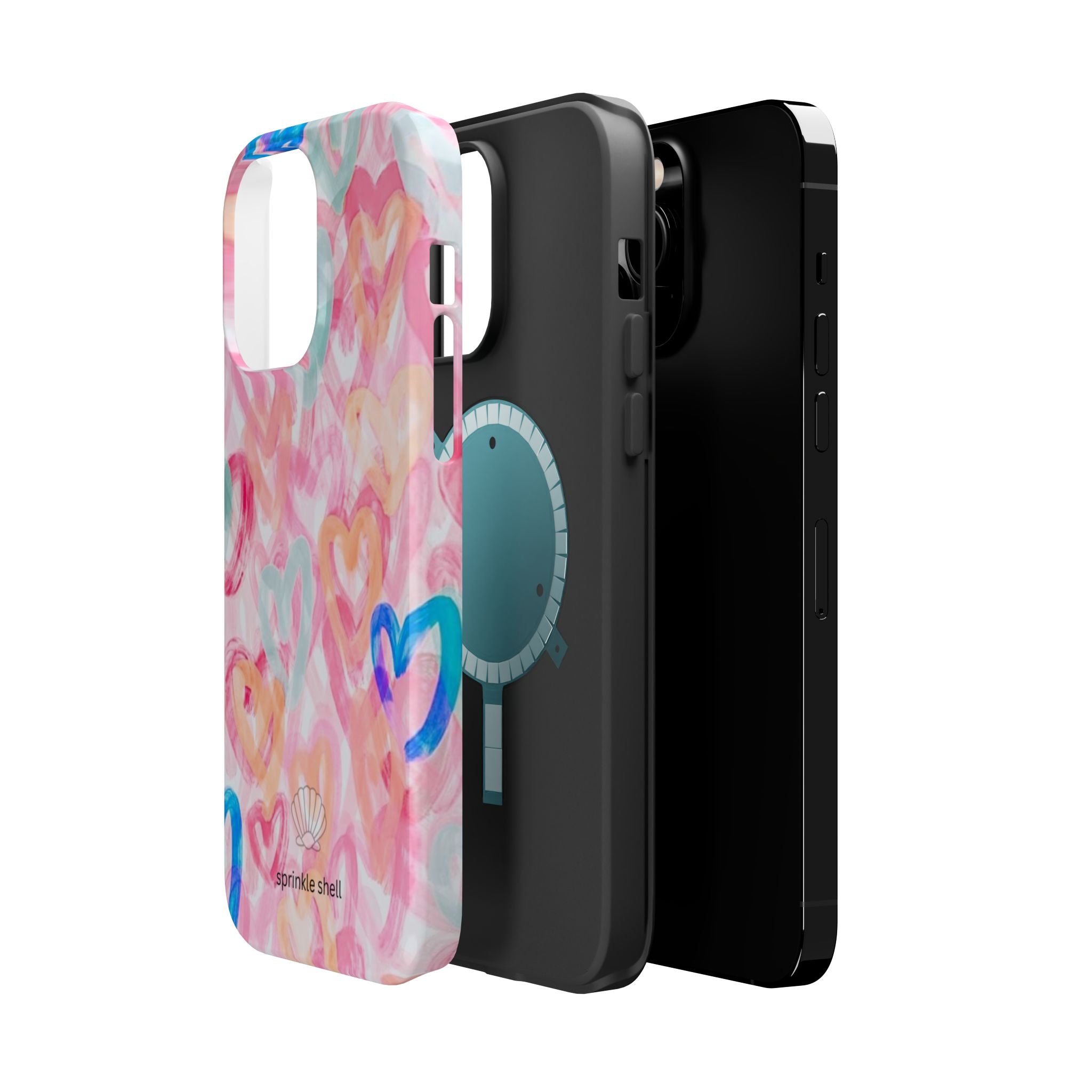 MagSafe rainbow hearts case