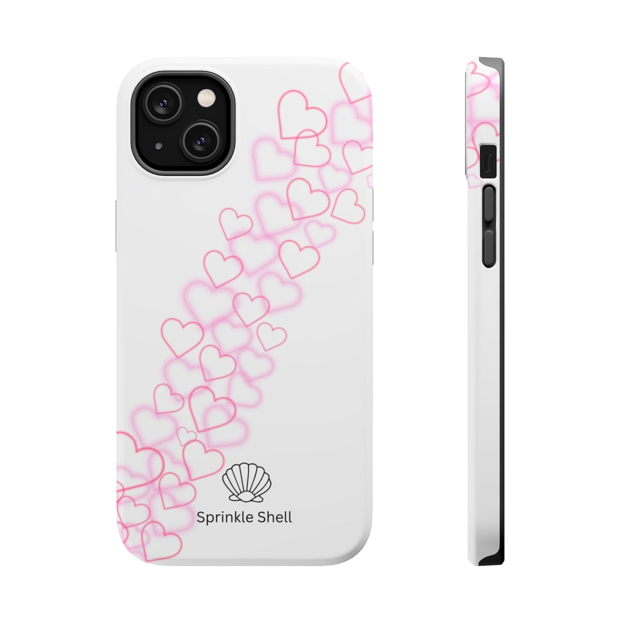 MagSafe pink hearts phone case