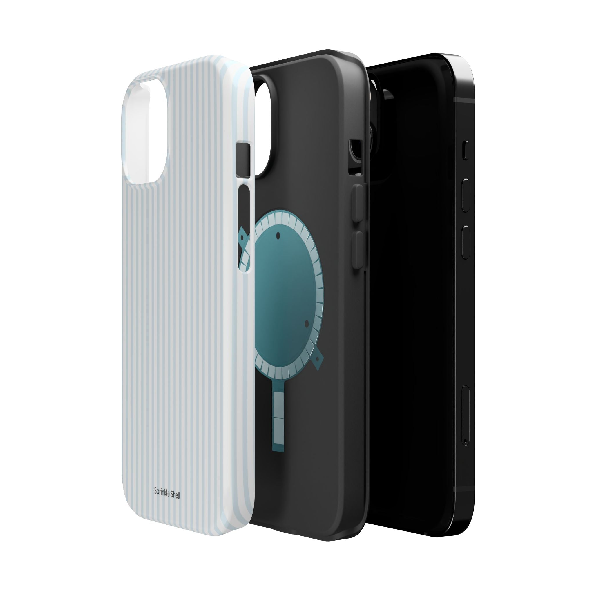 MagSafe light blue stripes iphone case