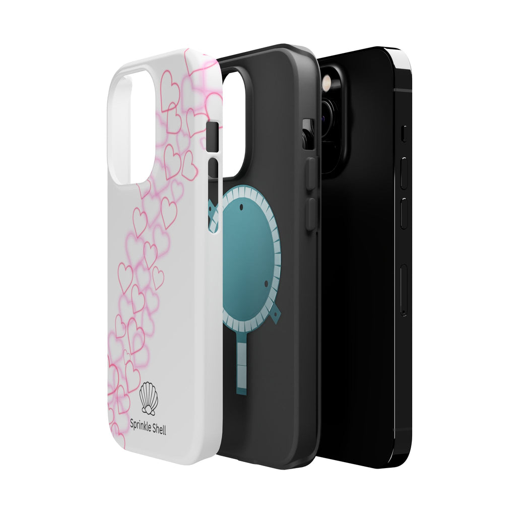 MagSafe pink hearts phone case