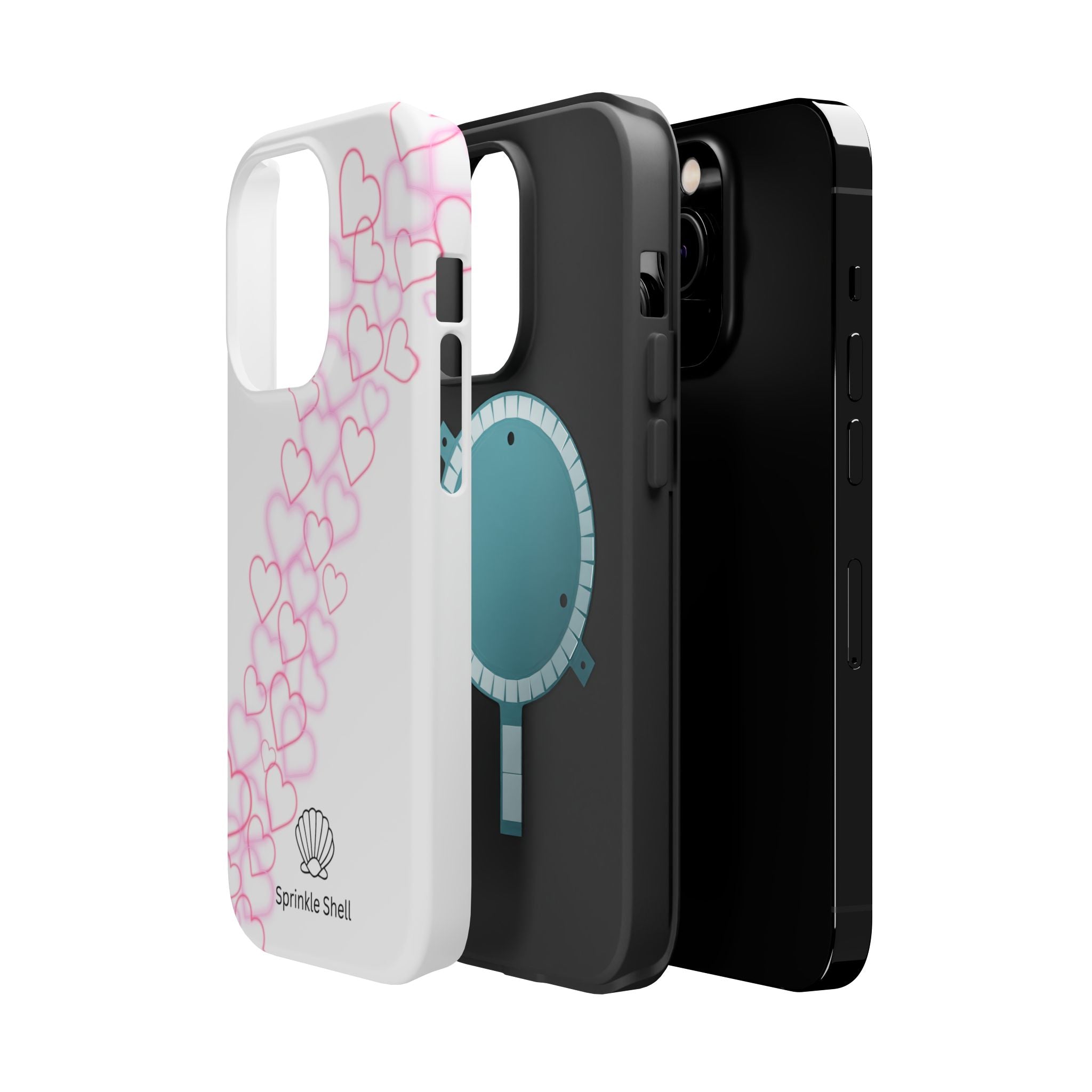MagSafe pink hearts phone case
