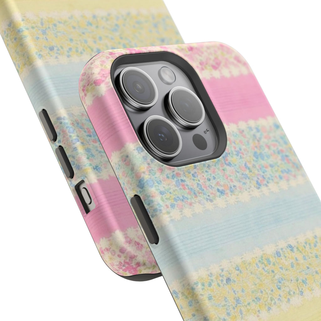 MagSafe pastel floral striped case