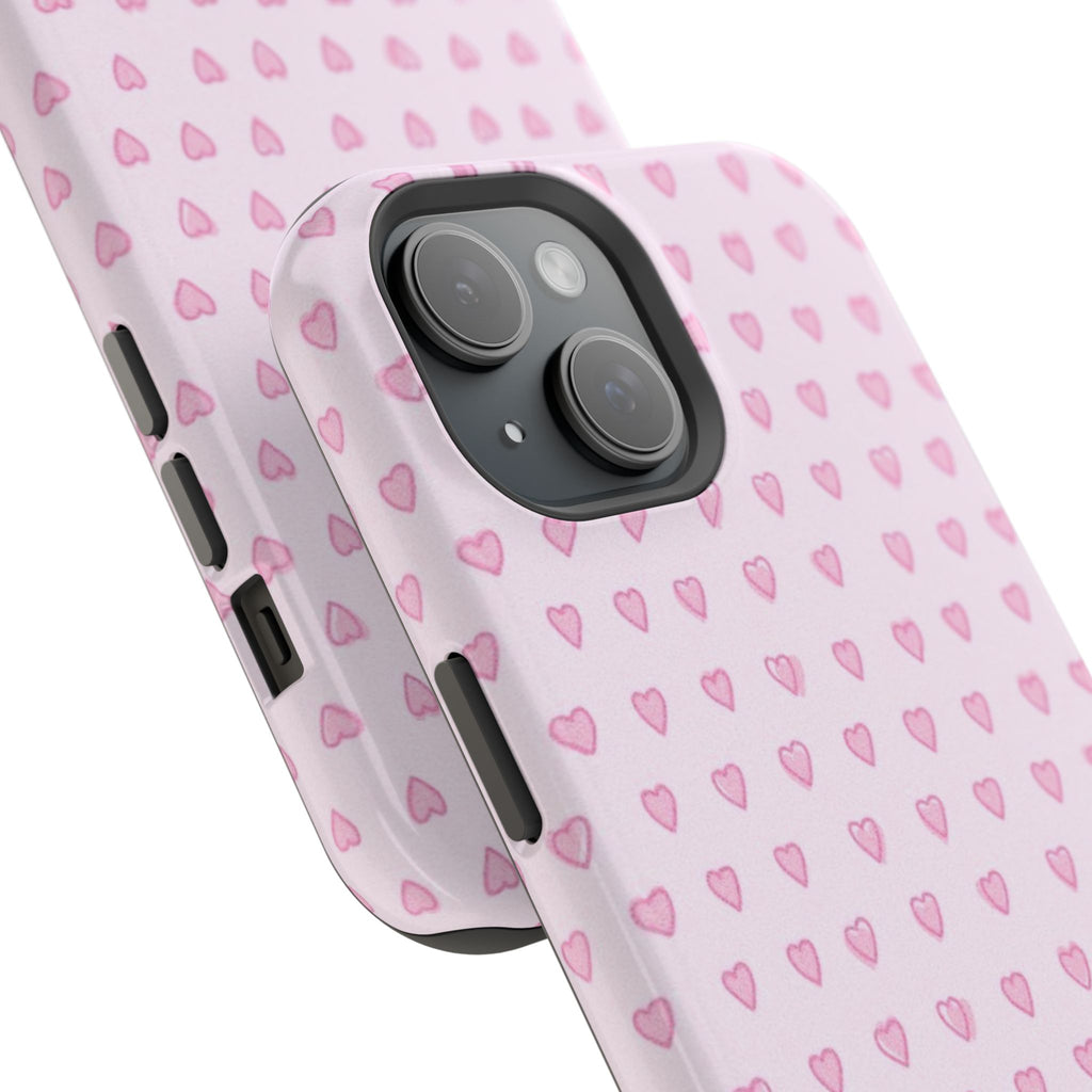 MagSafe pink hearts case